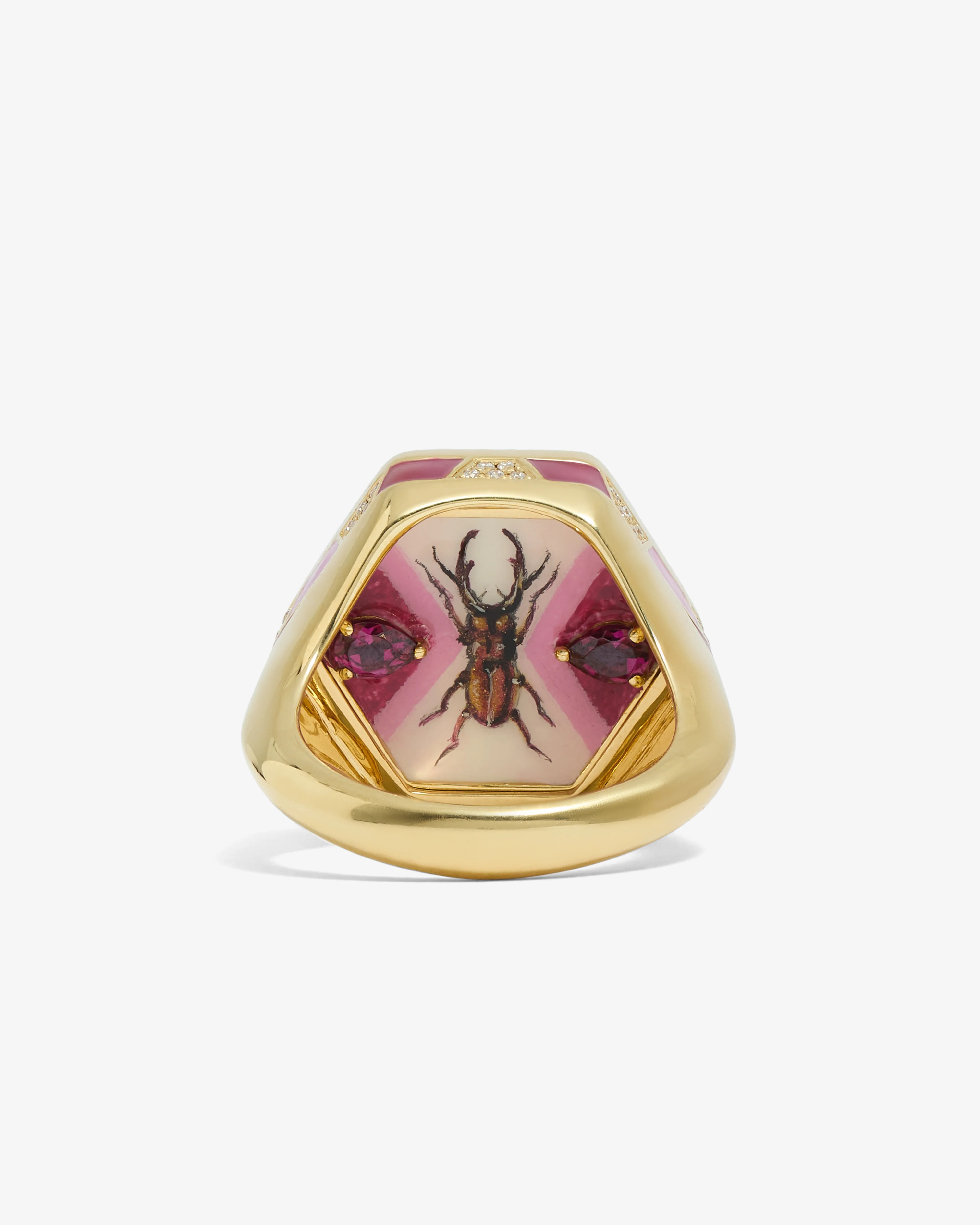 Francesca Villa - Got Bug Pink Ring - (Yellow Gold) - Image 4