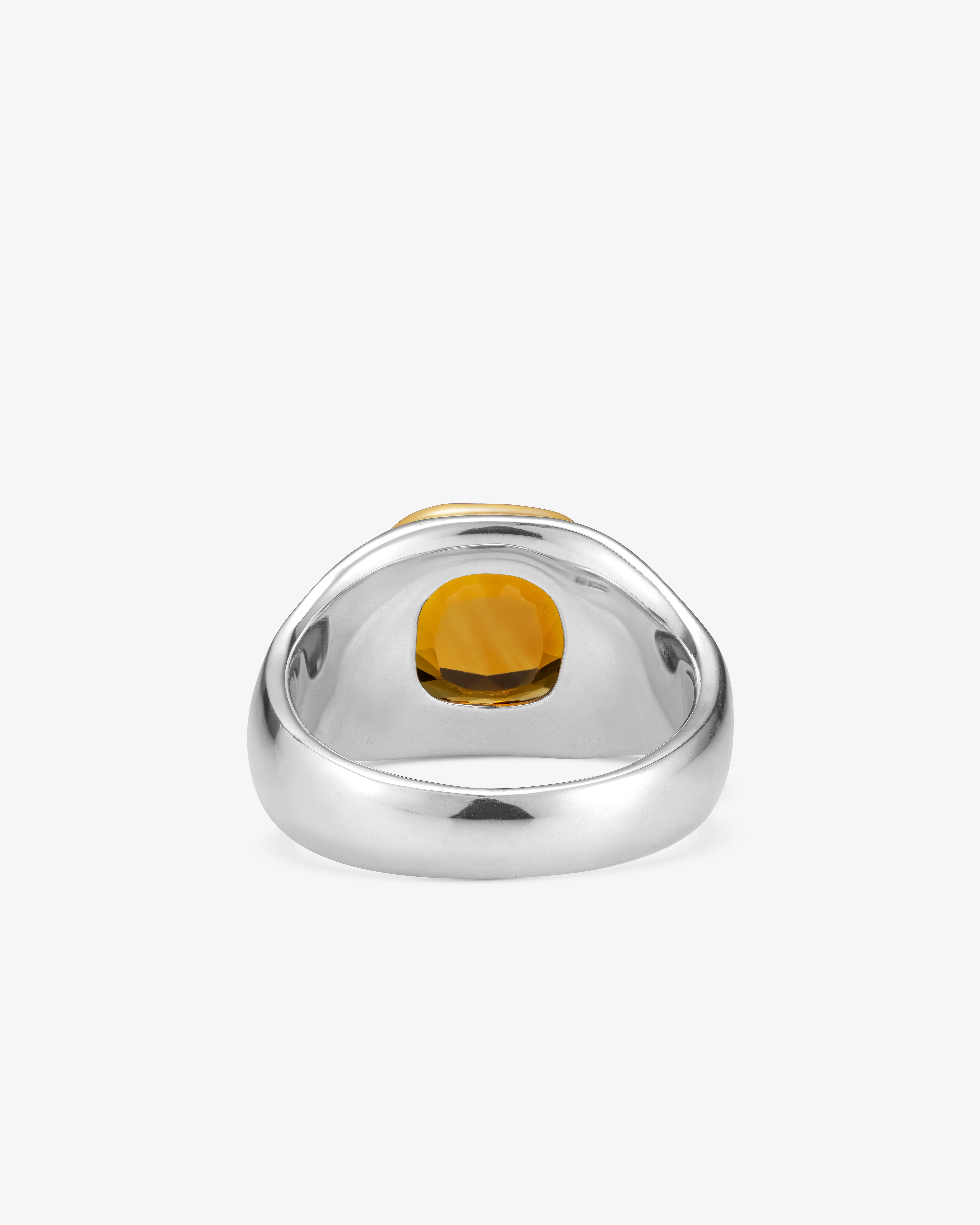 Frederick Grove - Cushion Madeira Citirne Ring - (Sterling Silver, Yellow Gold) - Image 3