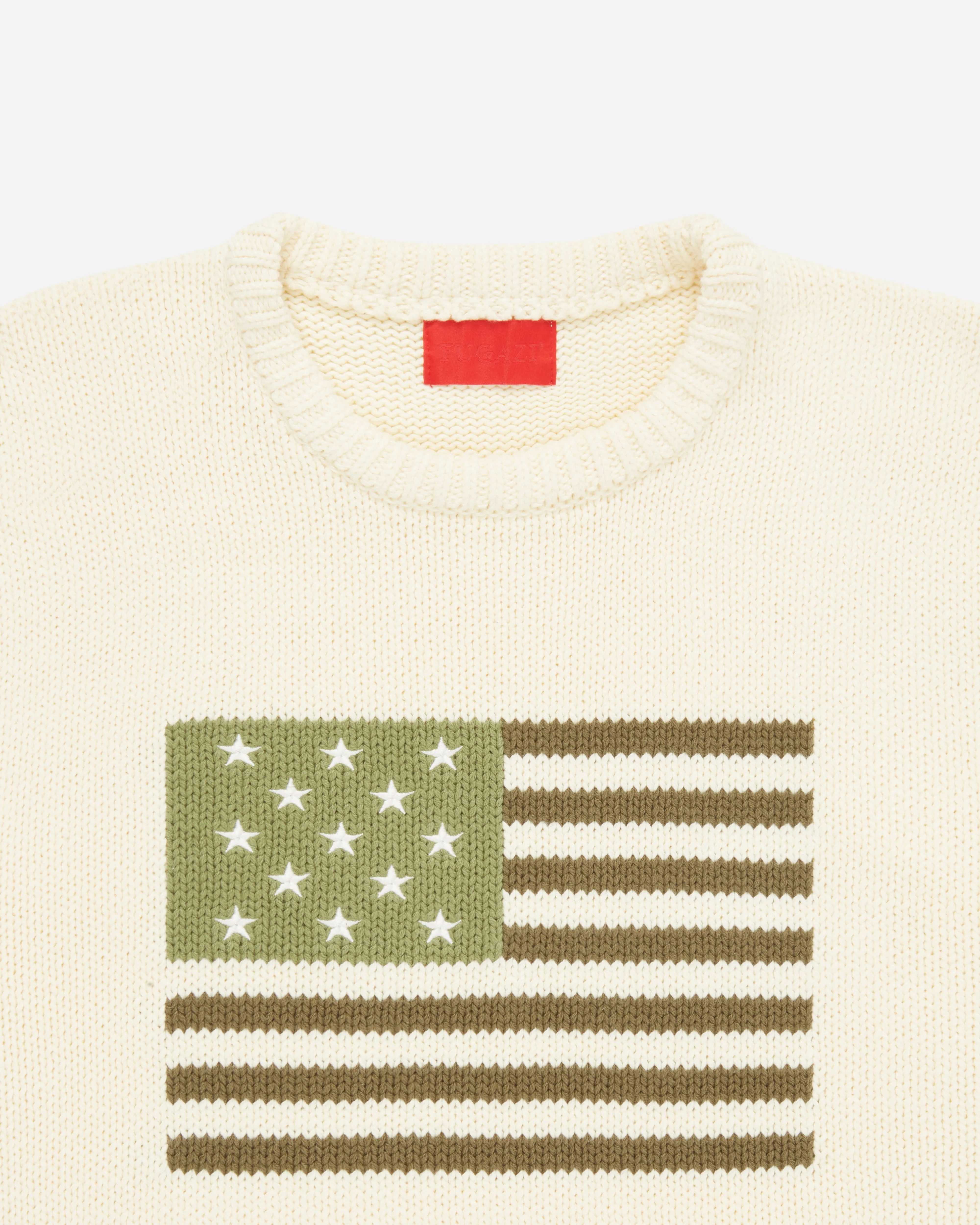 Fugazi - Men's Big Green Flag Sweater - (Cream) - Image 2