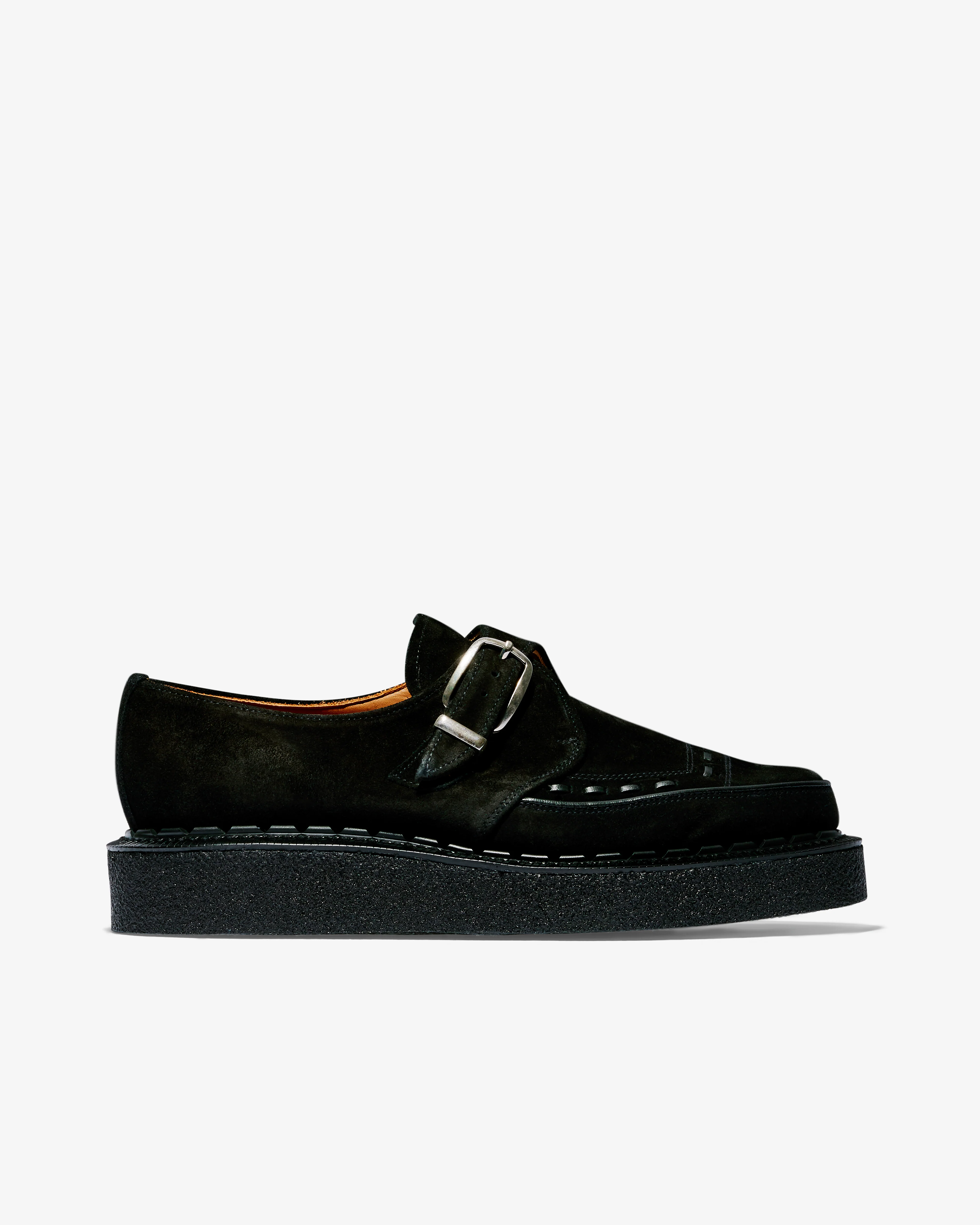 George Cox - Men’s Diano Monk Shoe - (Black Suede)
