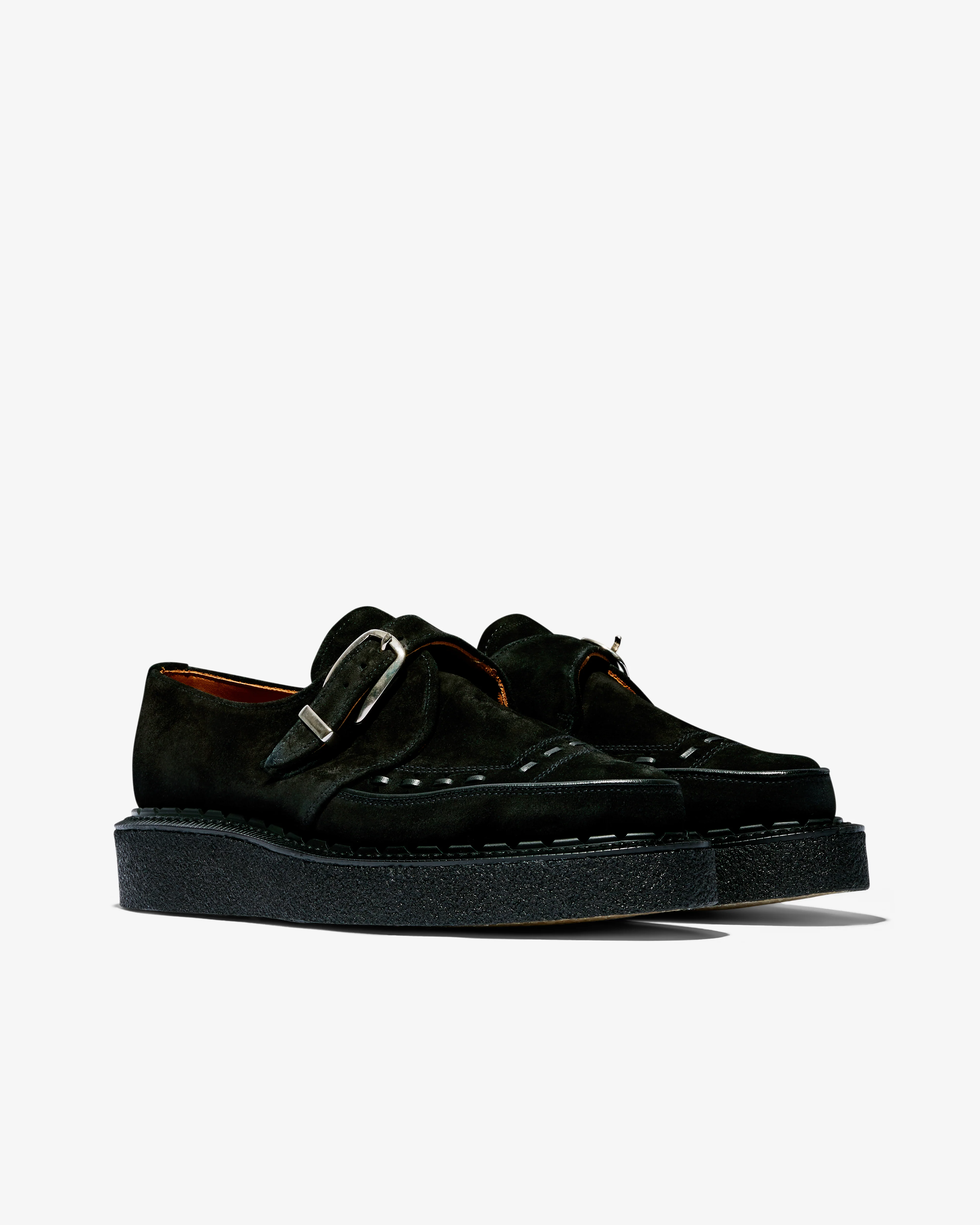George Cox - Men’s Diano Monk Shoe - (Black Suede) - Image 4