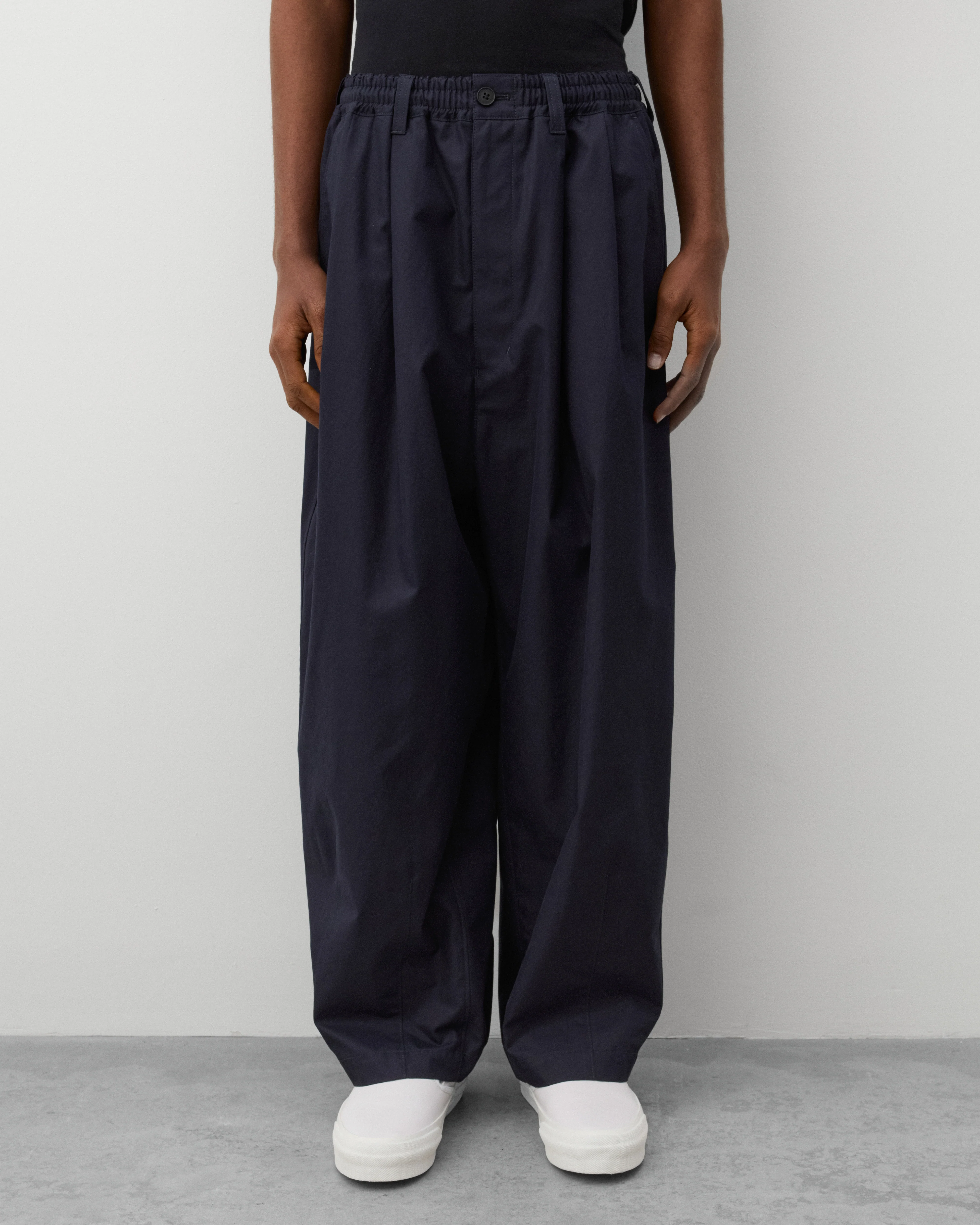 CDG Homme - Men's Double Pleat Trousers - (Navy) - Image 3