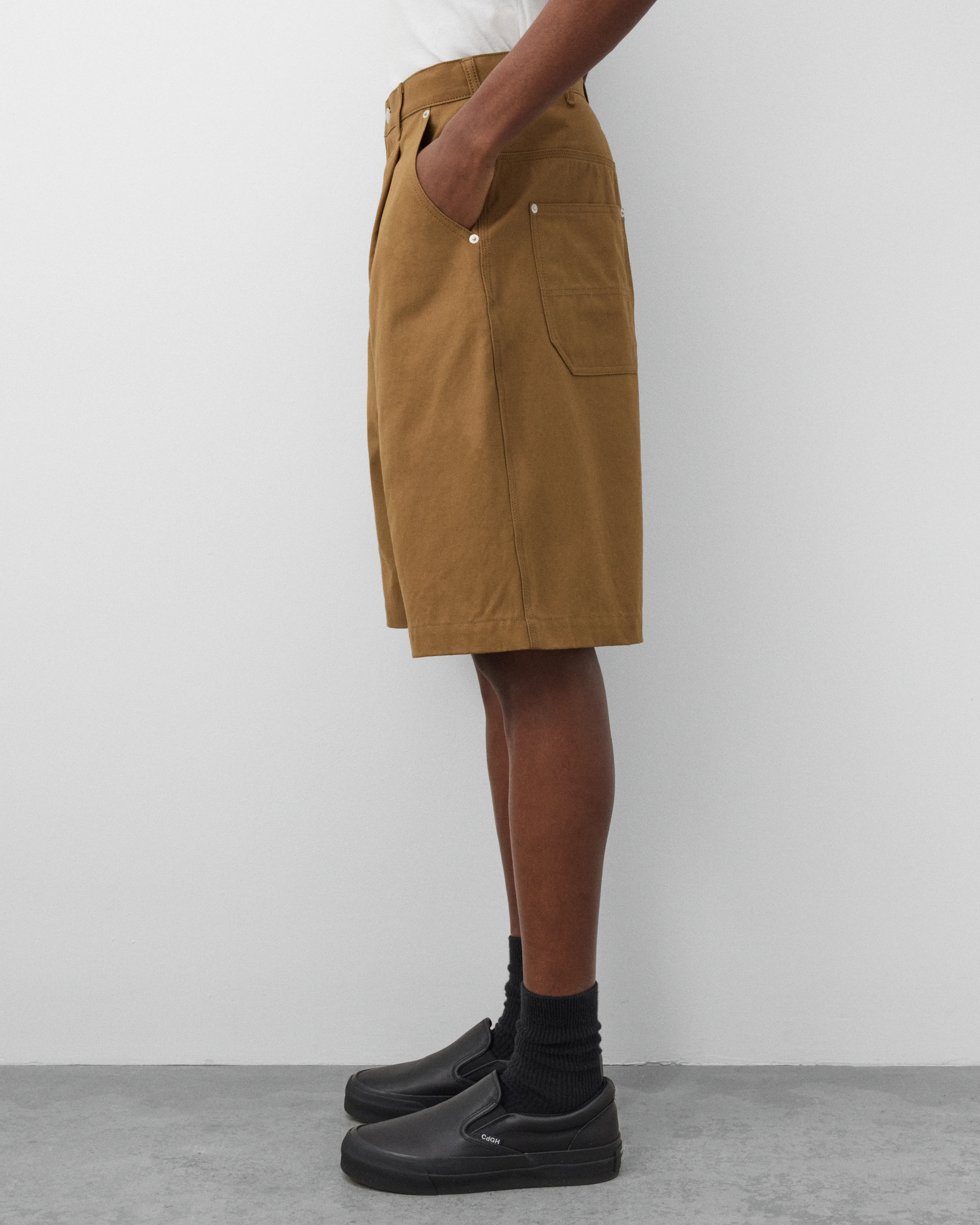 CDG Homme - Men's Work Shorts - (Brown) - Image 4