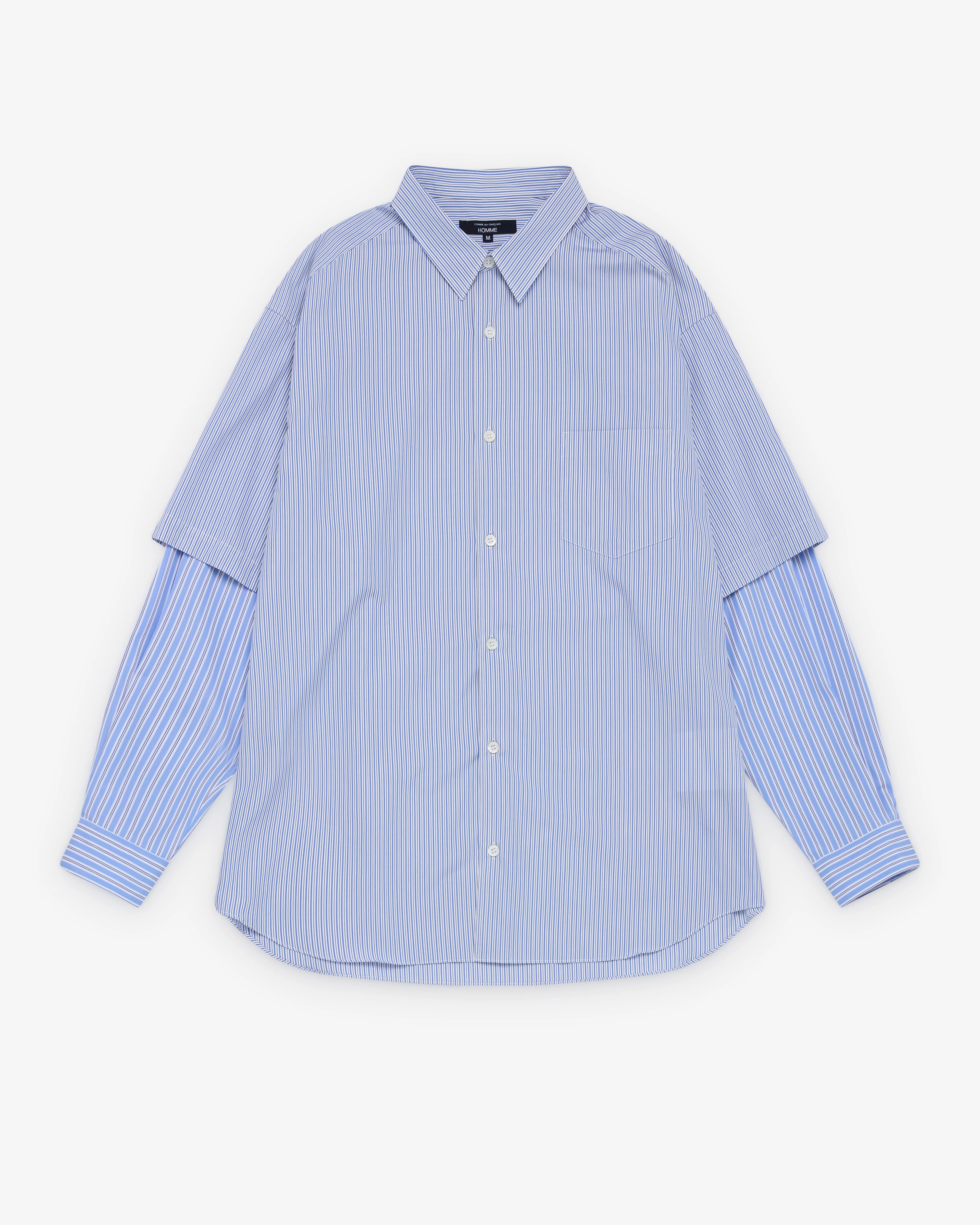 CDG Homme - Men's Layered Longsleeve Shirt - (Blue)