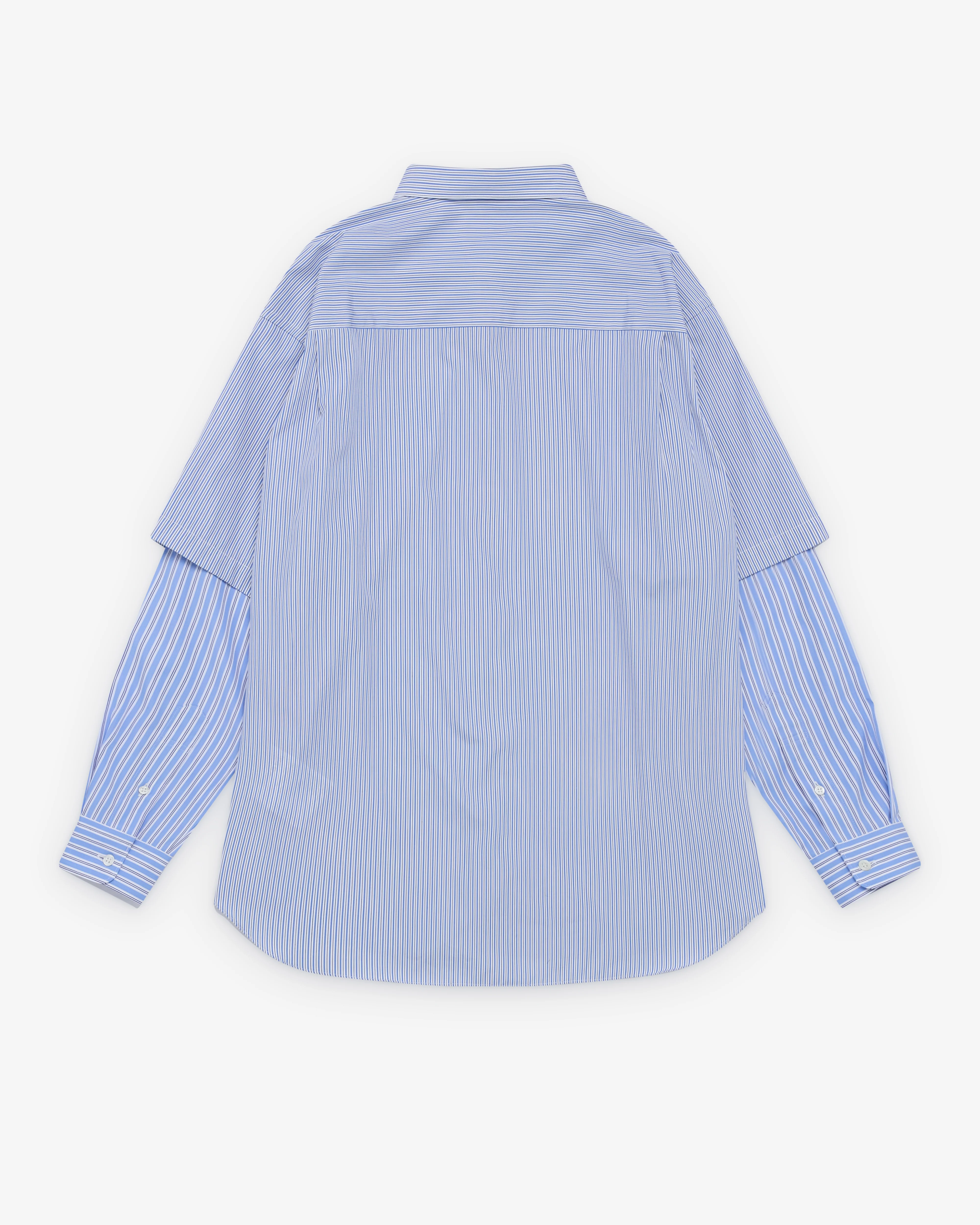CDG Homme - Men's Layered Longsleeve Shirt - (Blue) - Image 2