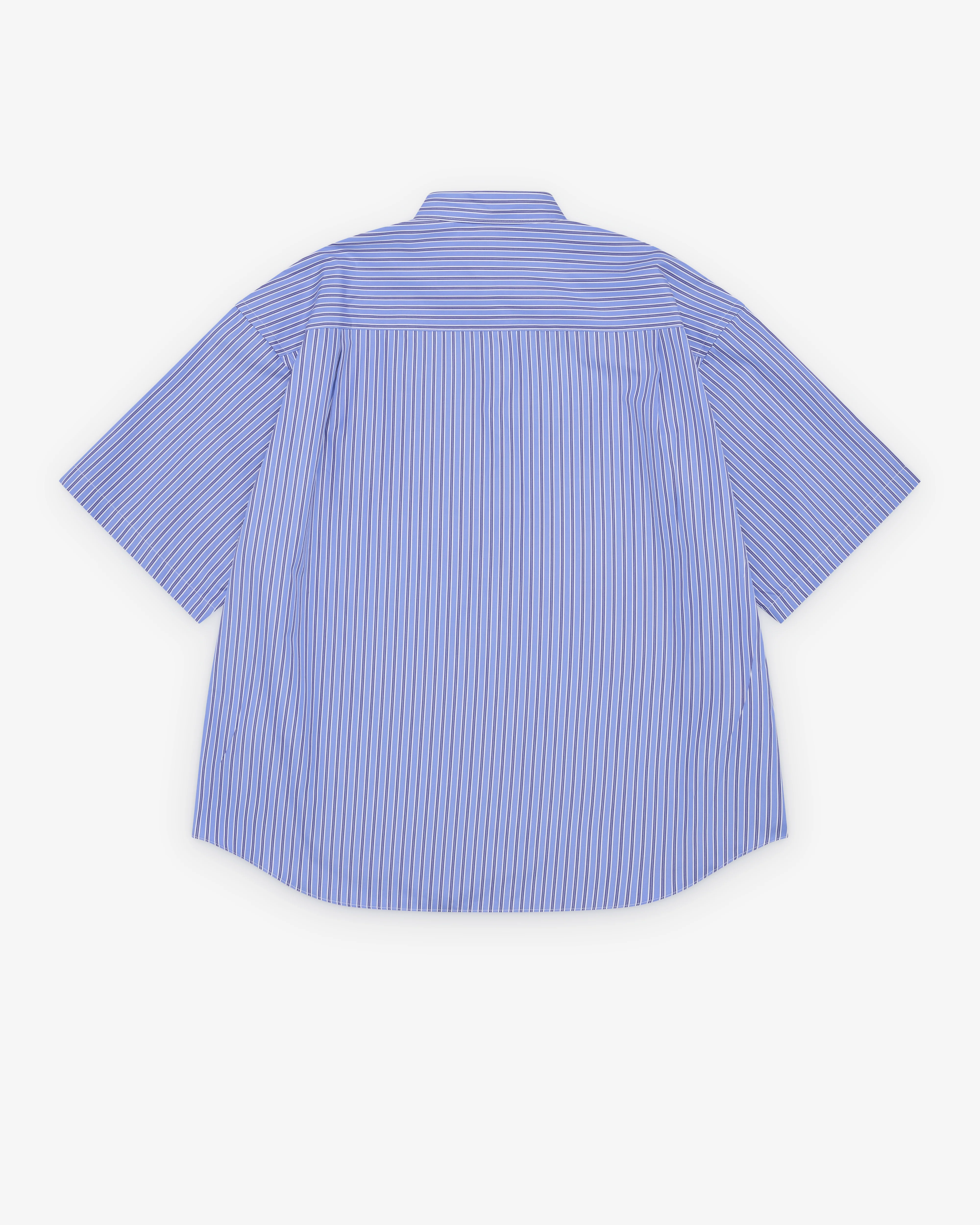 CDG Homme - Men's Striped Short Sleeve Shirt - (Blue Stripe) - Image 2