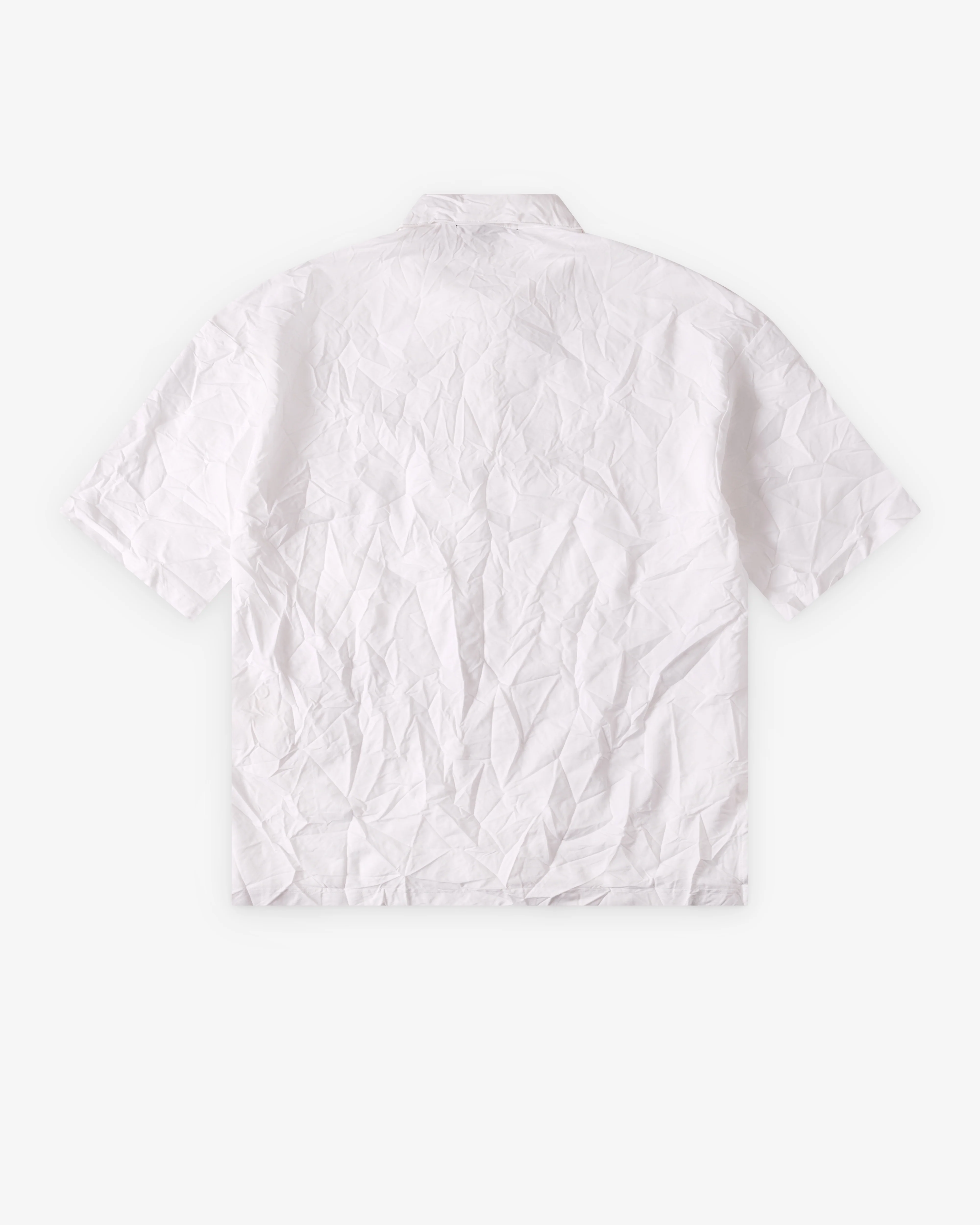 CDG Homme - Men's Crinkled Short Sleeve Shirt - (White) - Image 2