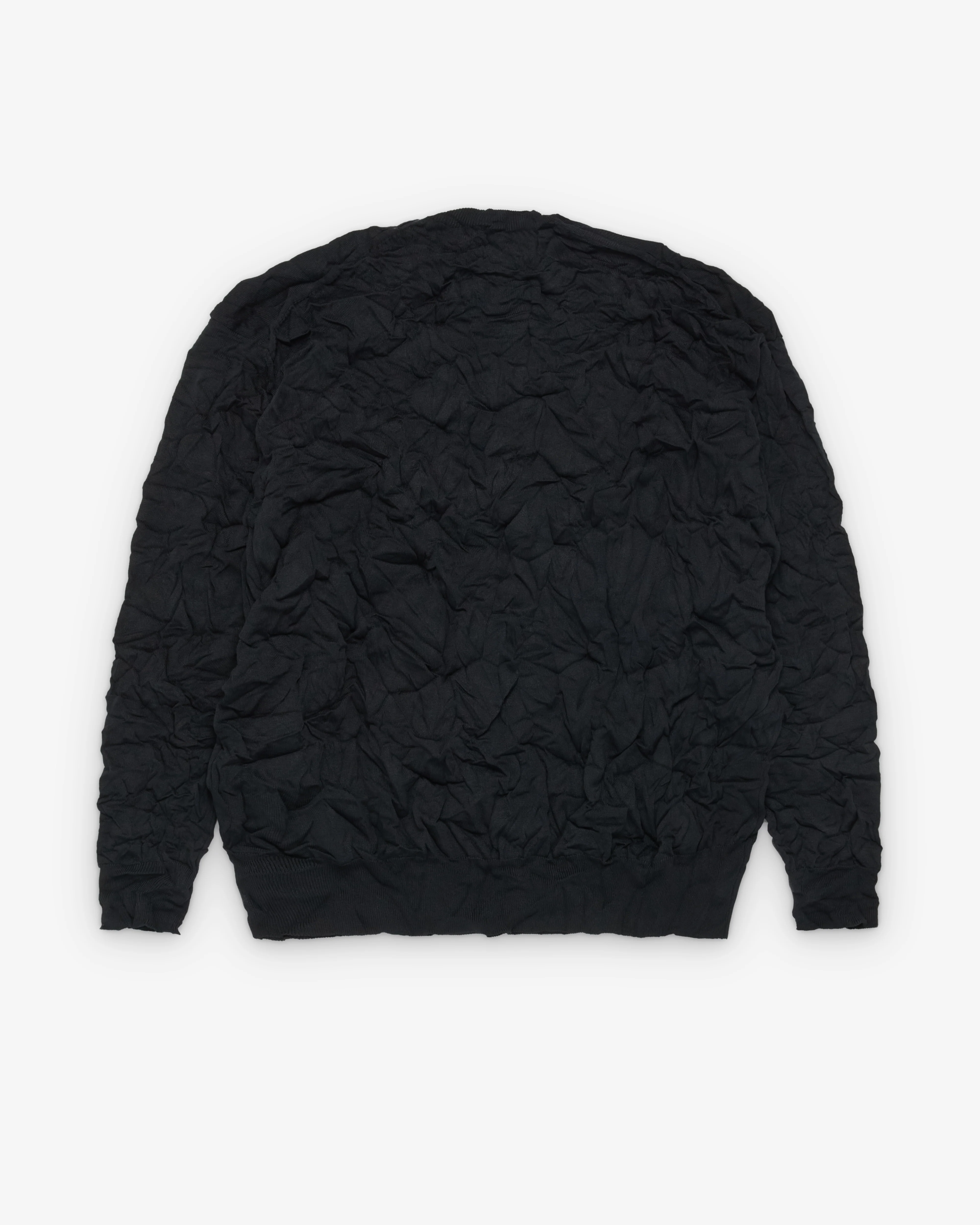 CDG Homme - Men's Crinkled Sweater - (Black) - Image 2