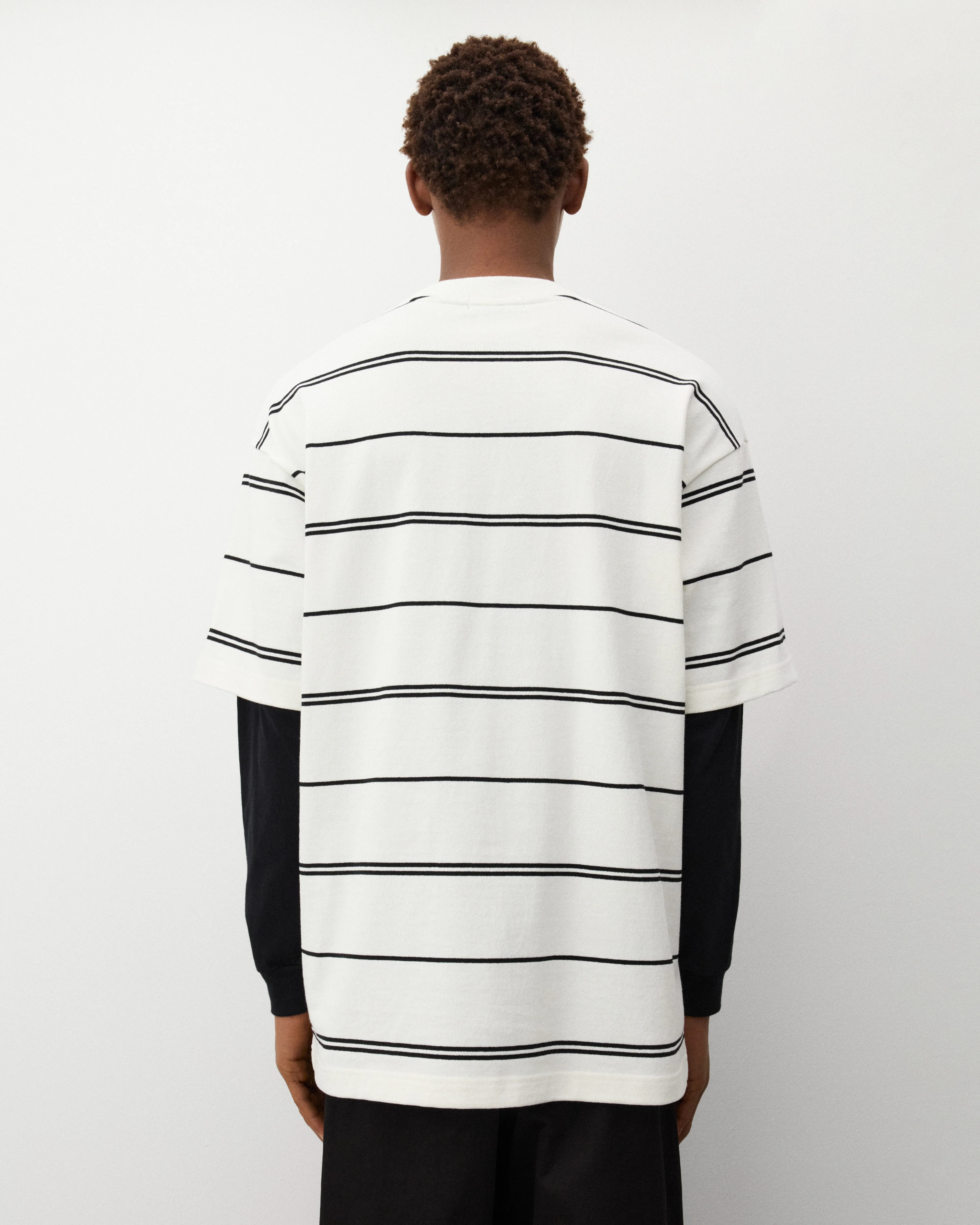 CDG Homme - Men's Layered Stripe T-Shirt - (White) - Image 5
