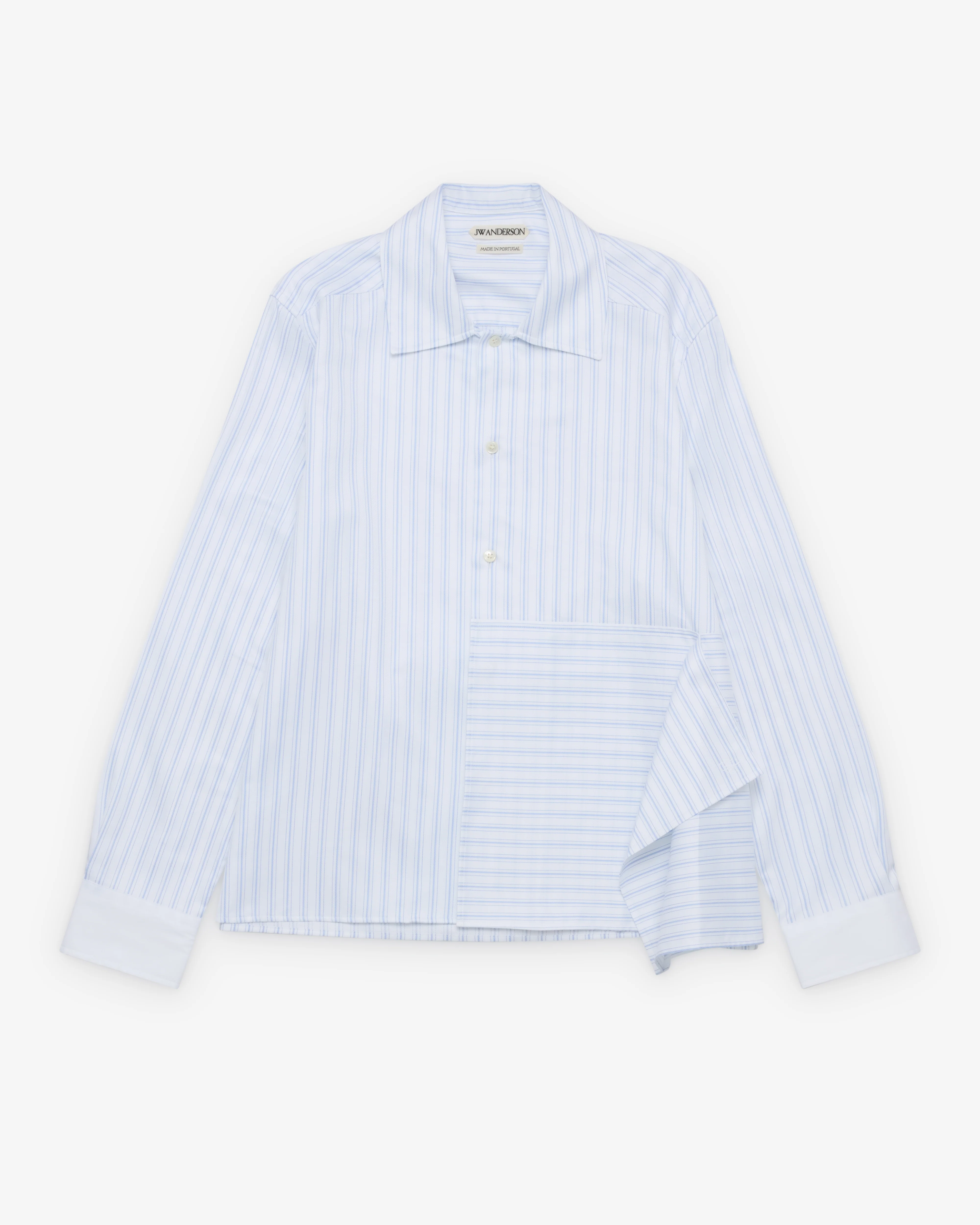 J.W. Anderson - Women's Asymmetric Draped Shirt - (White/Blue)