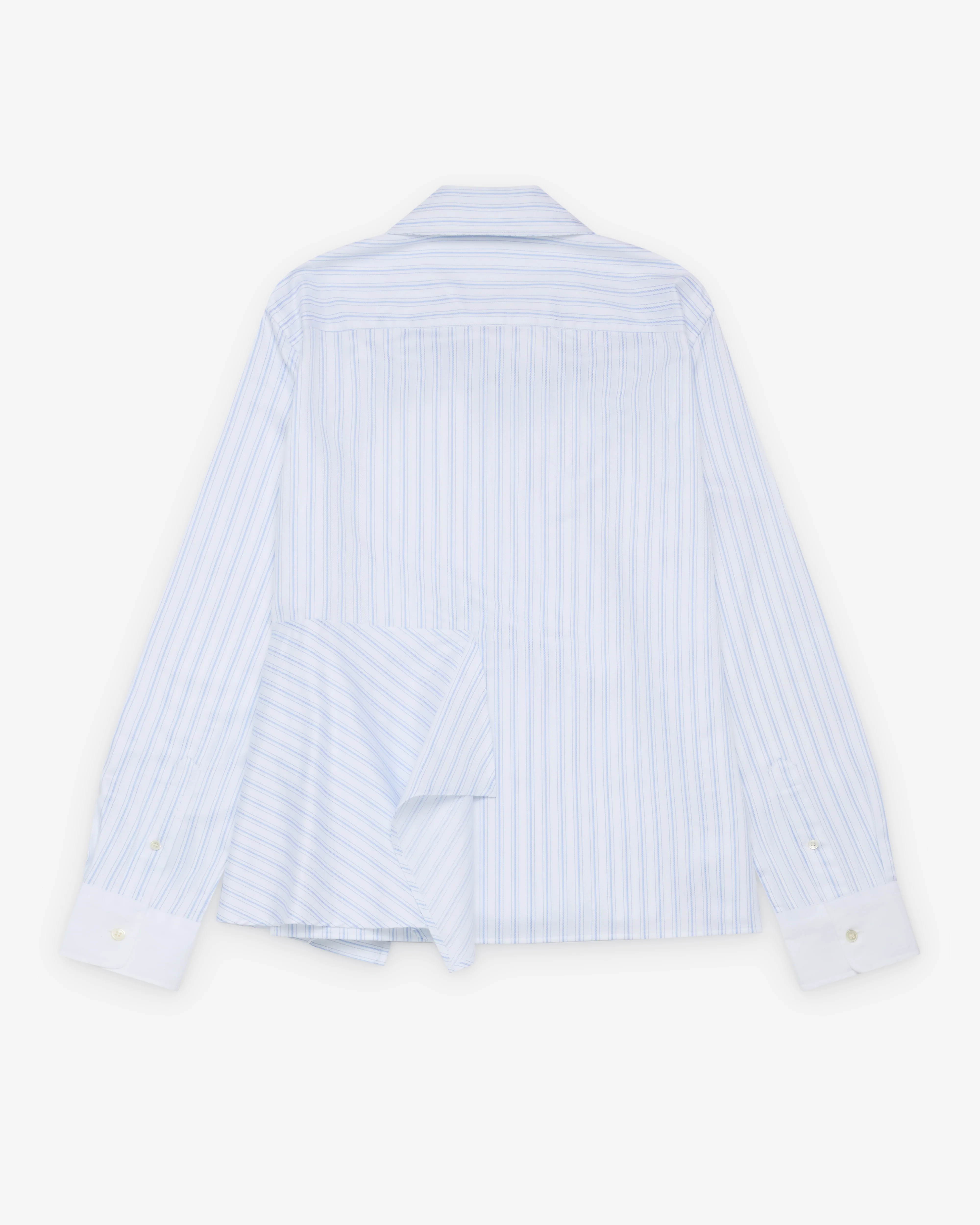 J.W. Anderson - Women's Asymmetric Draped Shirt - (White/Blue) - Image 2