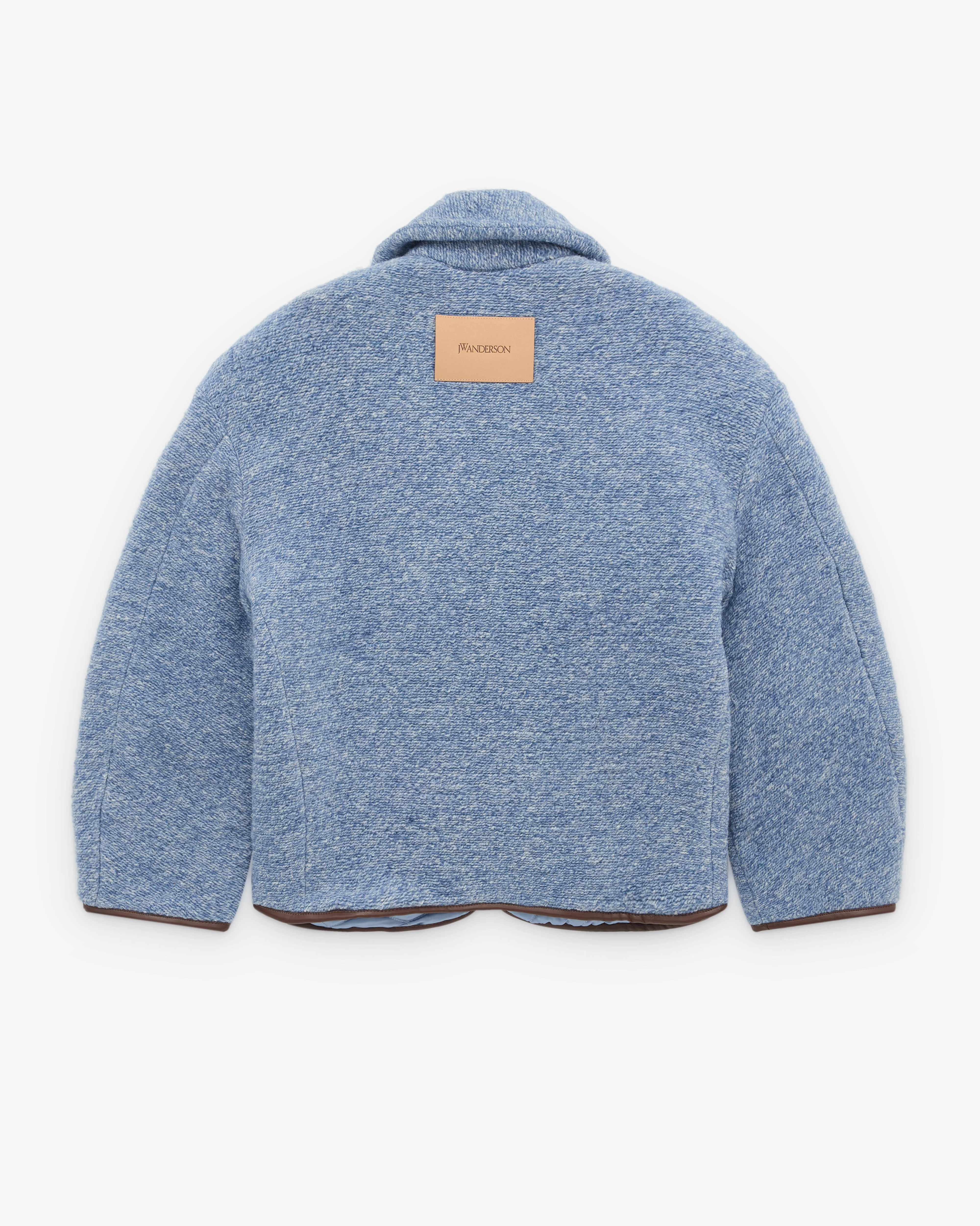 J.W. Anderson - Women’s Contrast Trim Casual Jacket - (Blue Melange) - Image 2