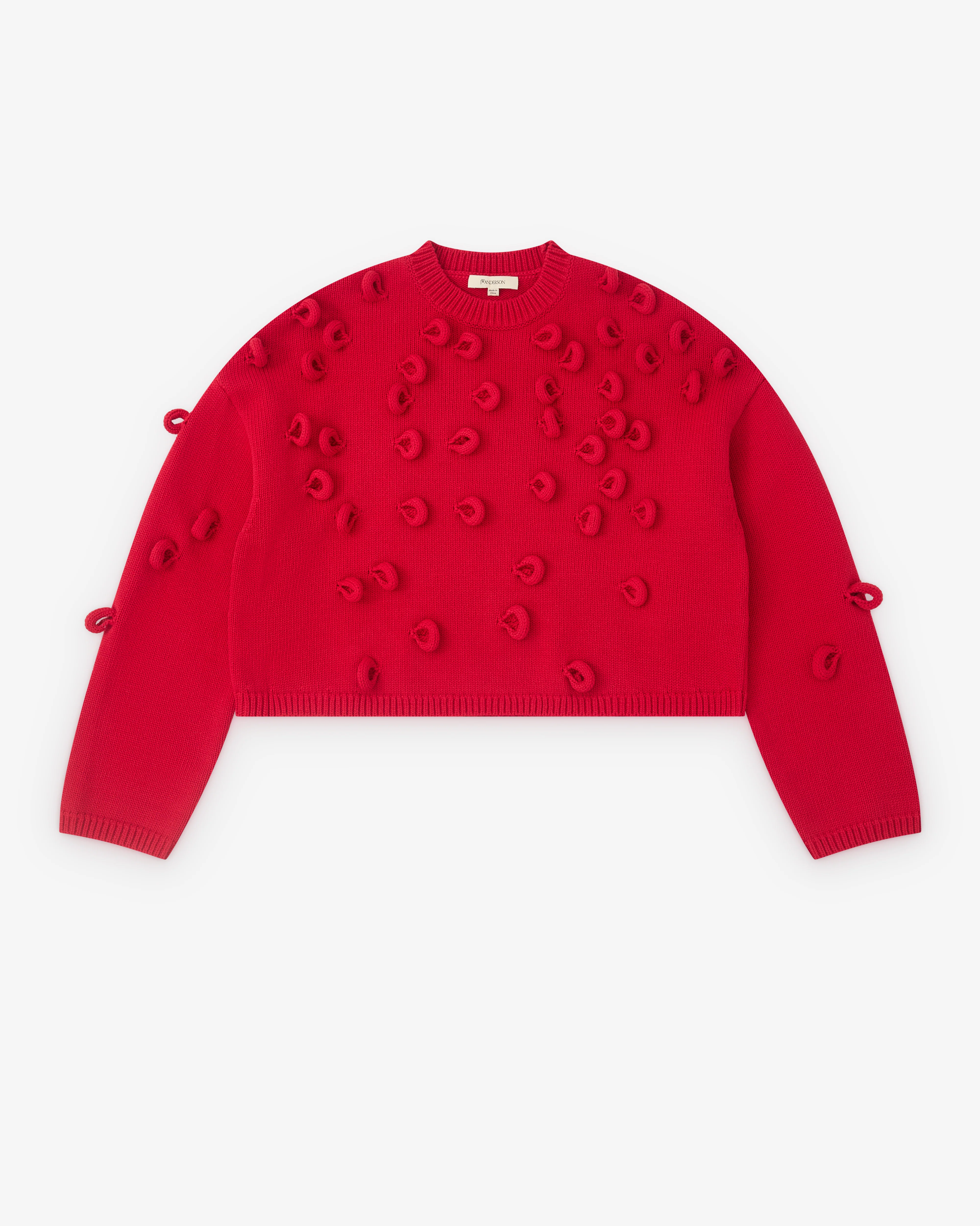 J.W. Anderson - Women’s Cropped Loop Jumper - (Crimson Red)