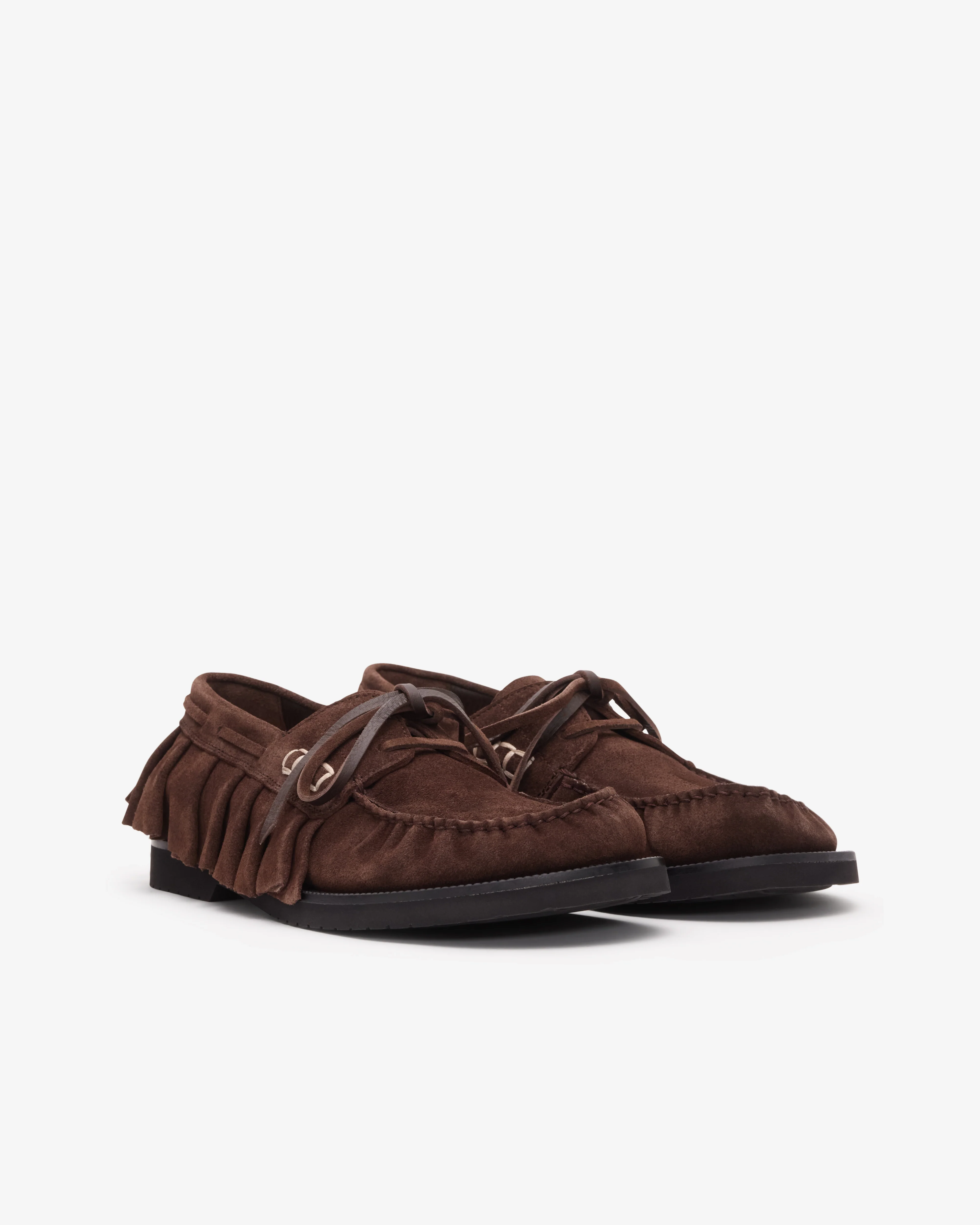 JW Anderson - Women's Loafer Ruffle Boat Shoes - (Chocolate) - Image 3