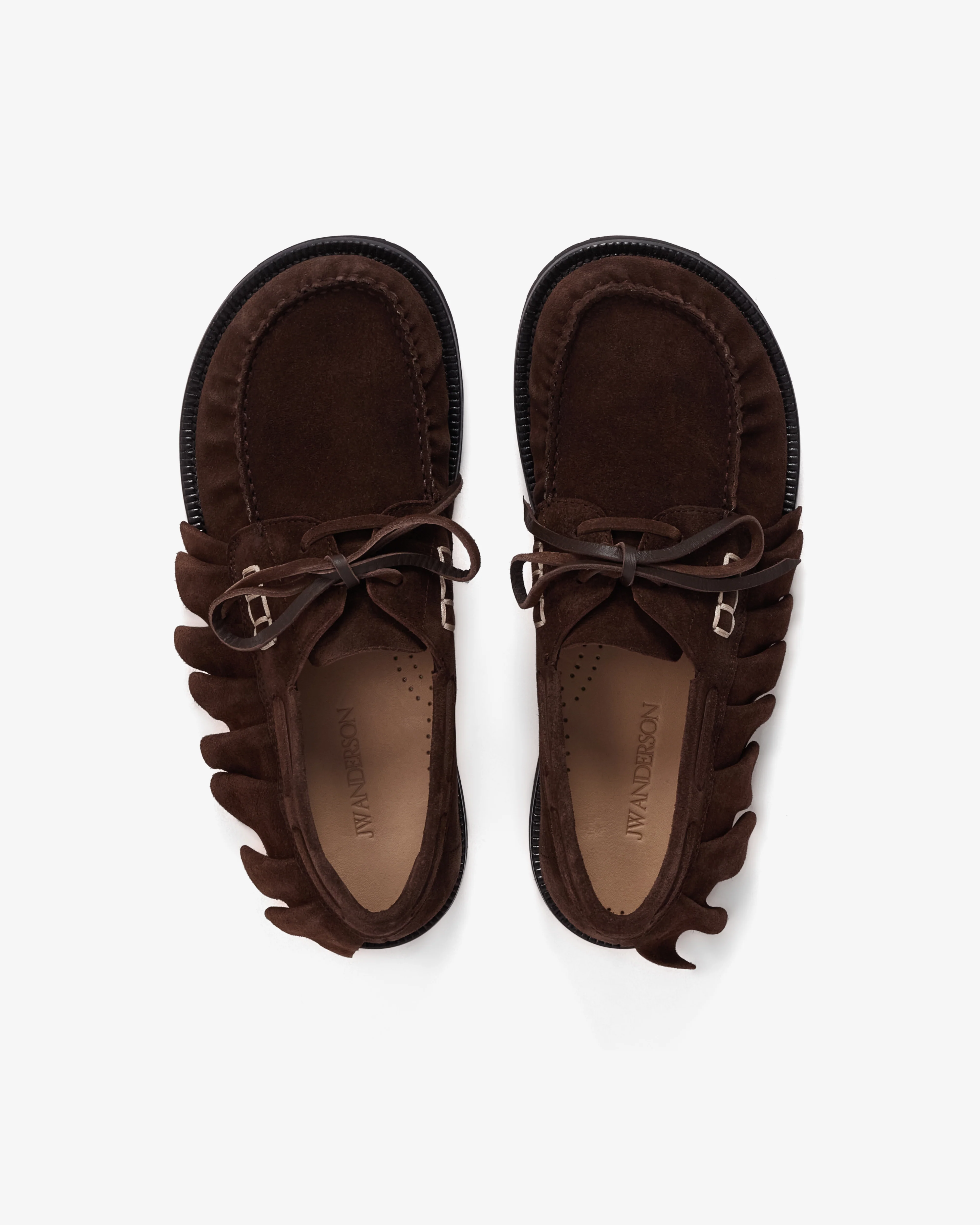 JW Anderson - Women's Loafer Ruffle Boat Shoes - (Chocolate) - Image 5