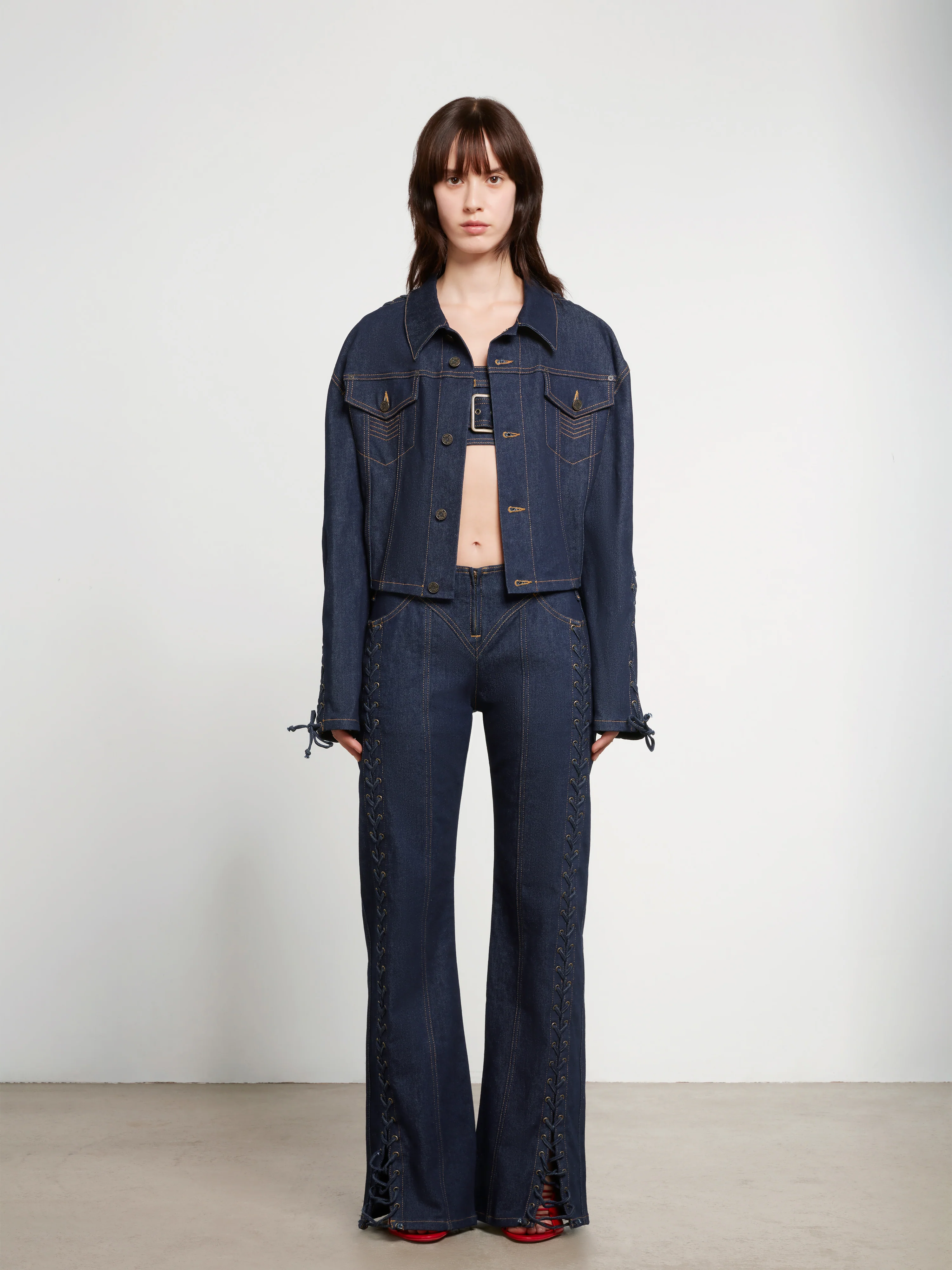 Jean Paul Gaultier - Women’s Low Waist Large Denim Trouser - (Indigo) - Image 5
