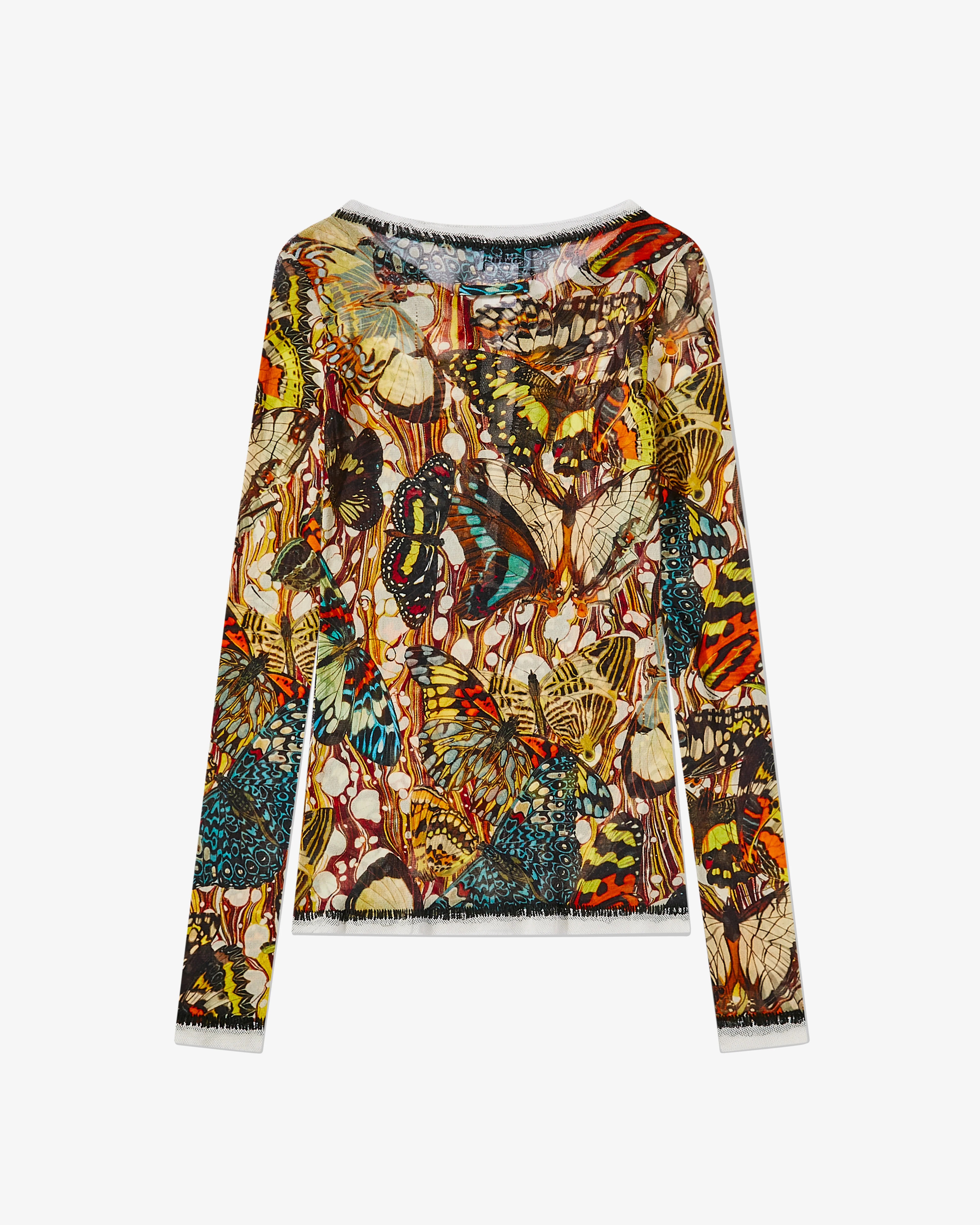 Jean Paul Gaultier - Women’s Butterfly Print Mesh Top - (Yellow) - Image 2