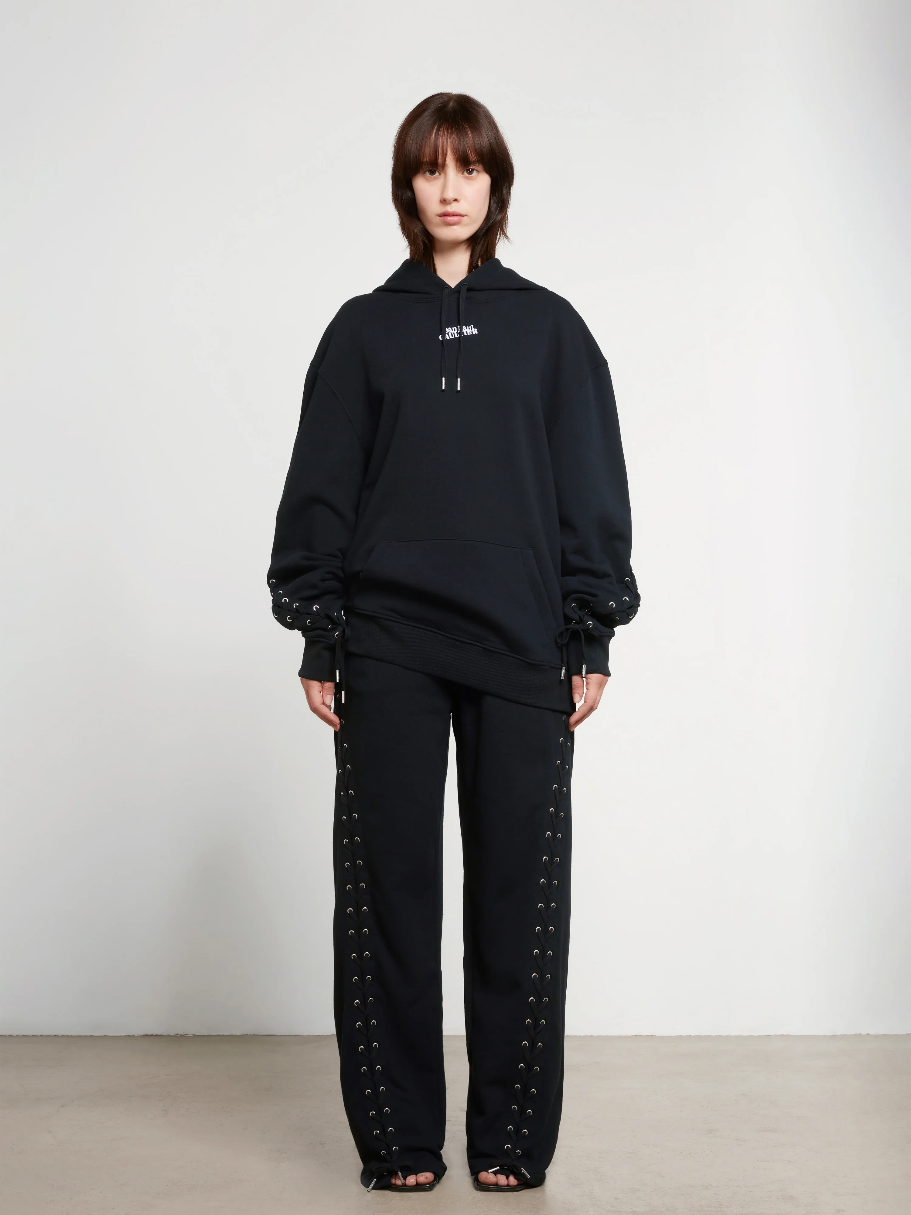 Jean Paul Gaultier - Oversize Laced Jogging Trouser - (Black) - Image 5