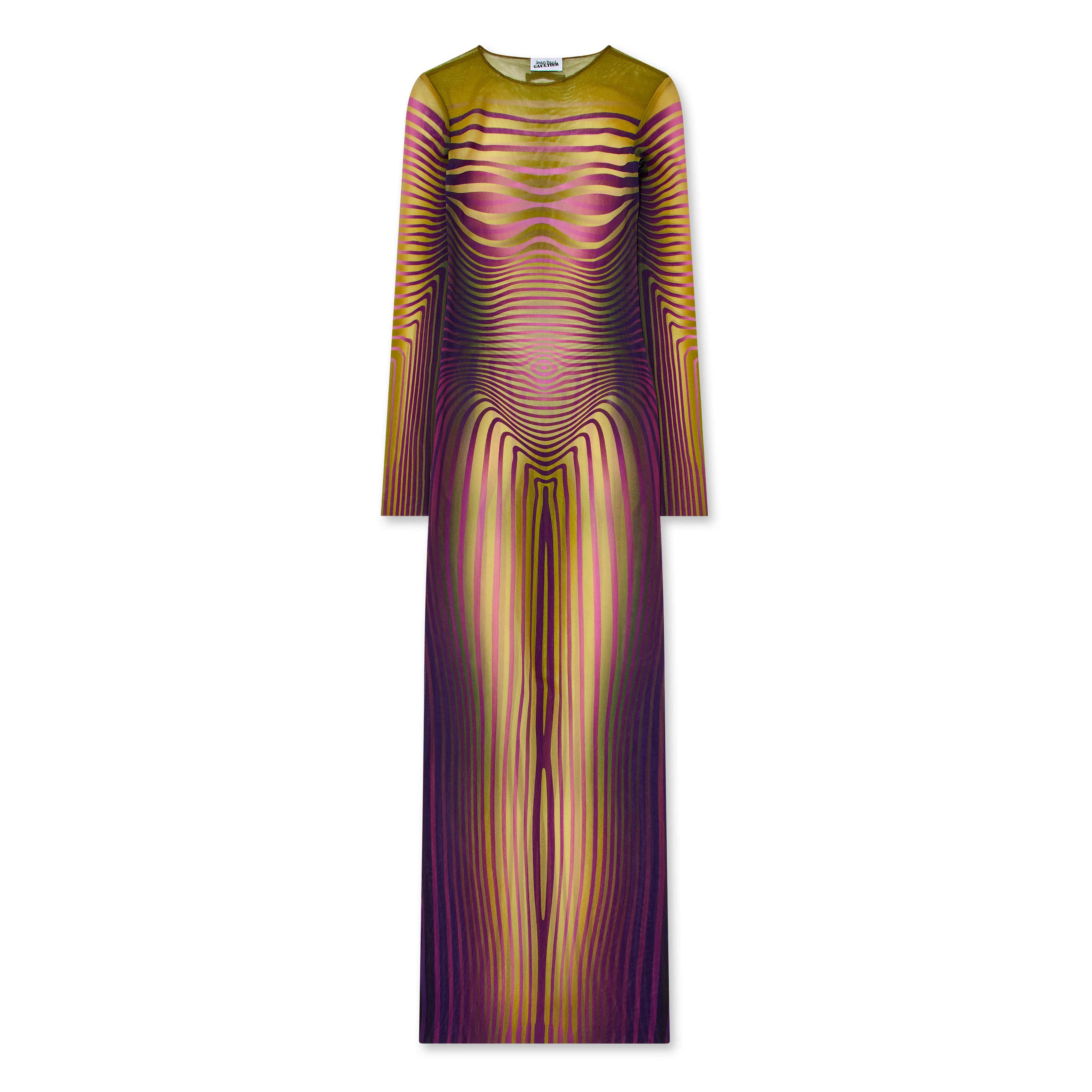 Jean Paul Gaultier - Women’s Printed Morphing Stripe Dress - (Green/Purple)