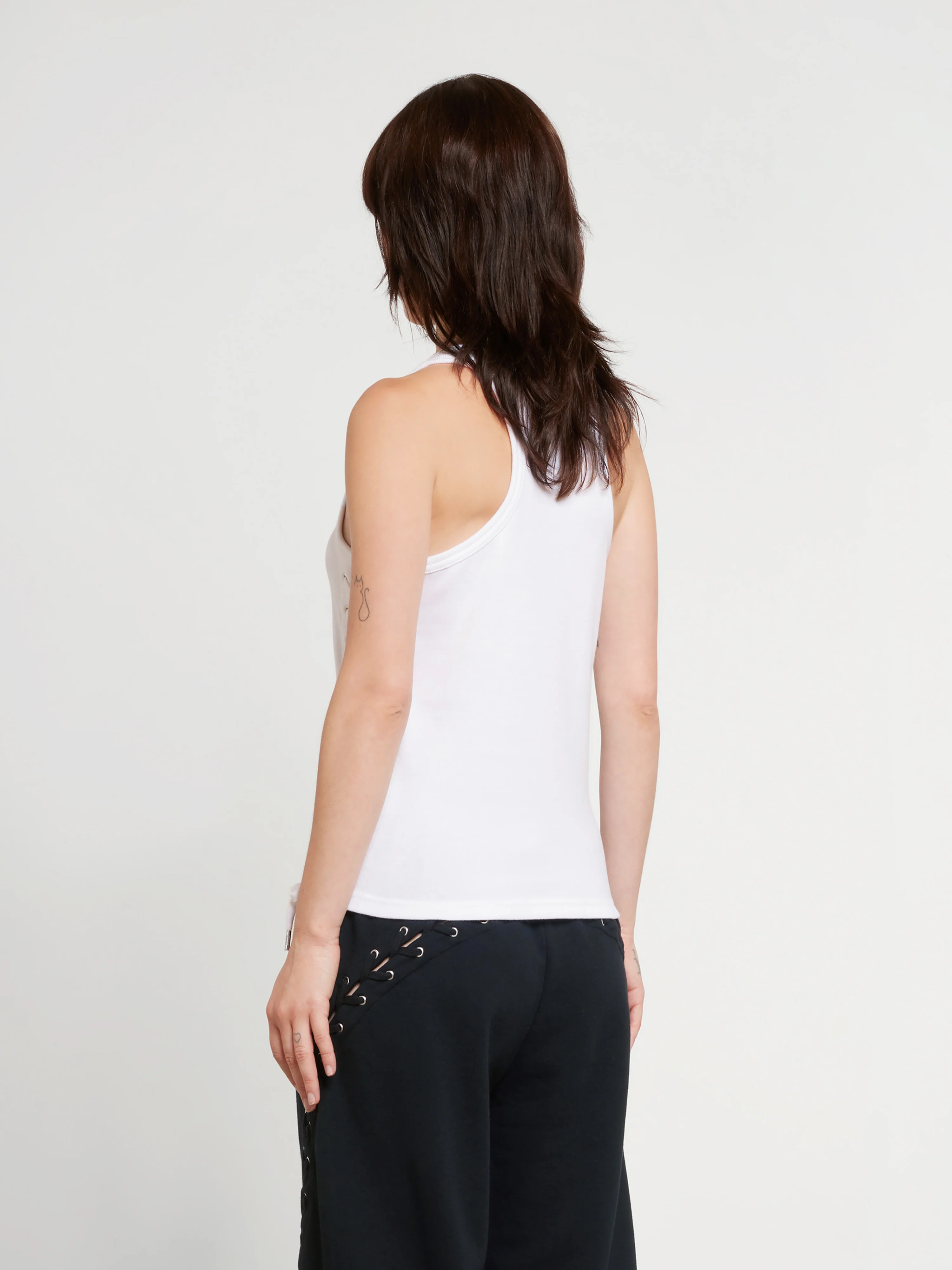 Jean Paul Gaultier - Women’s Tanktop With Laced Side Detail - (White) - Image 4
