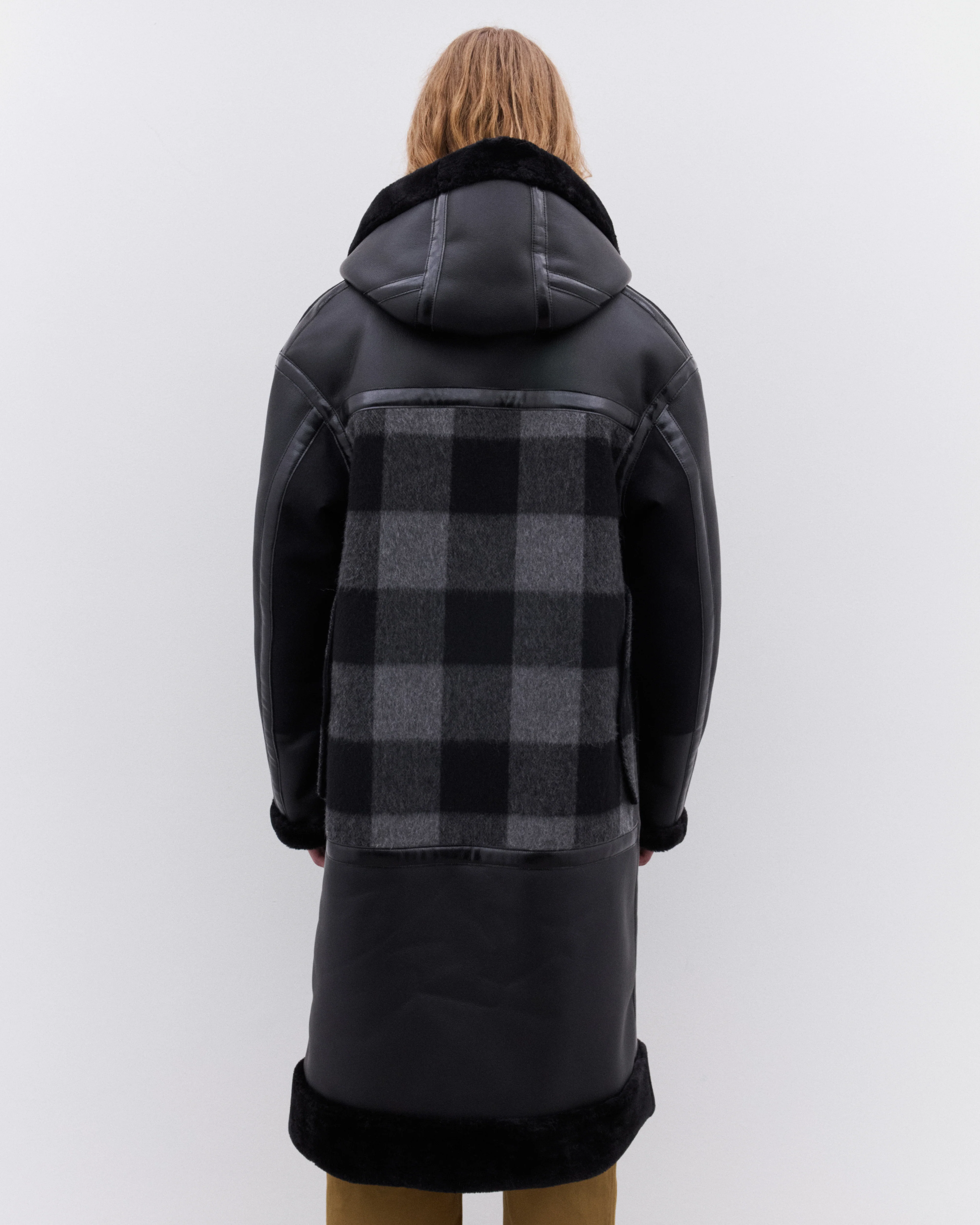 Junya Watanabe Man - Men’s Filson Faux Fur Trimmed Coat - (Black) - Image 4