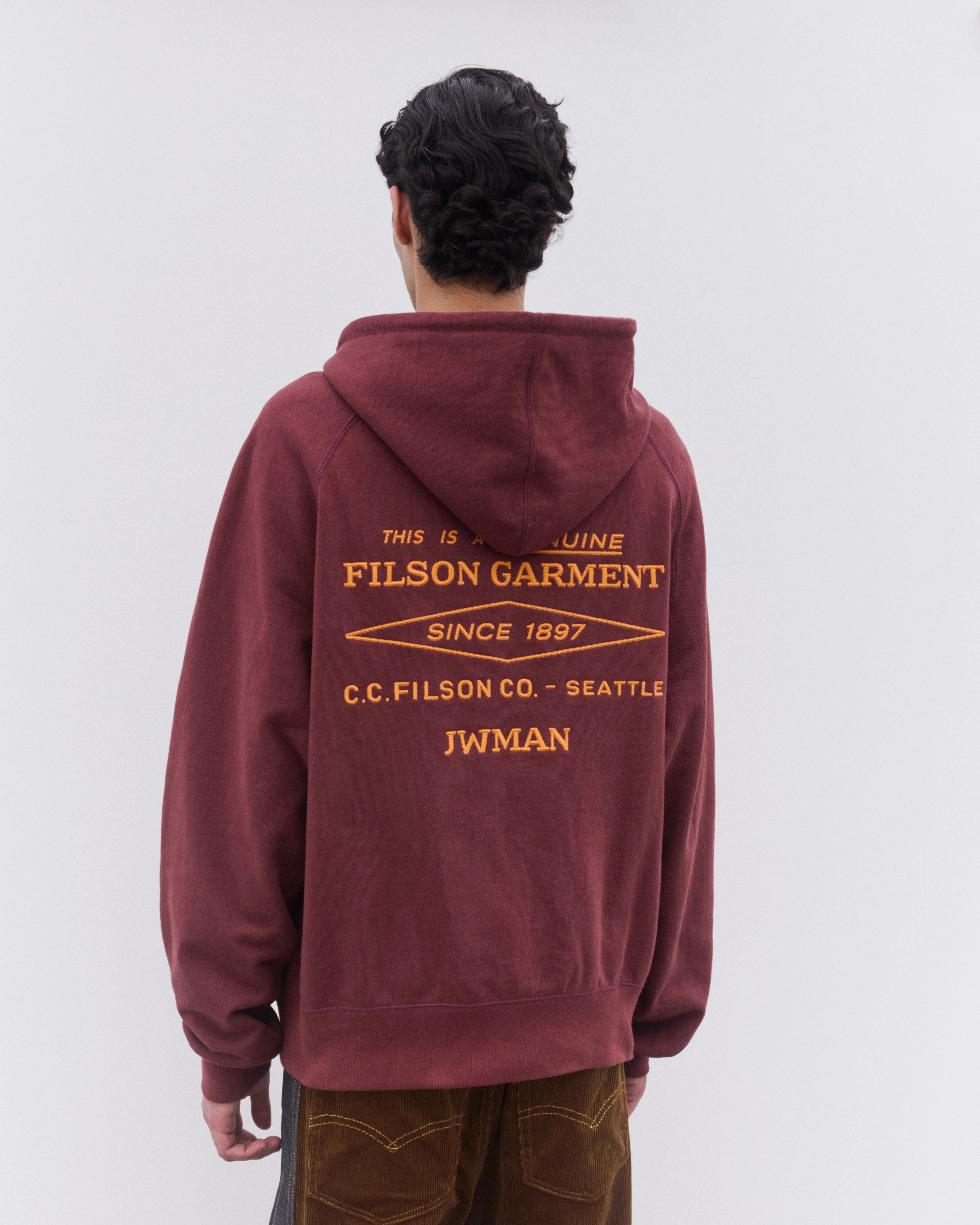 Junya Watanabe Man - Men’s Filson Hooded Sweatshirt - (Burgundy) - Image 5