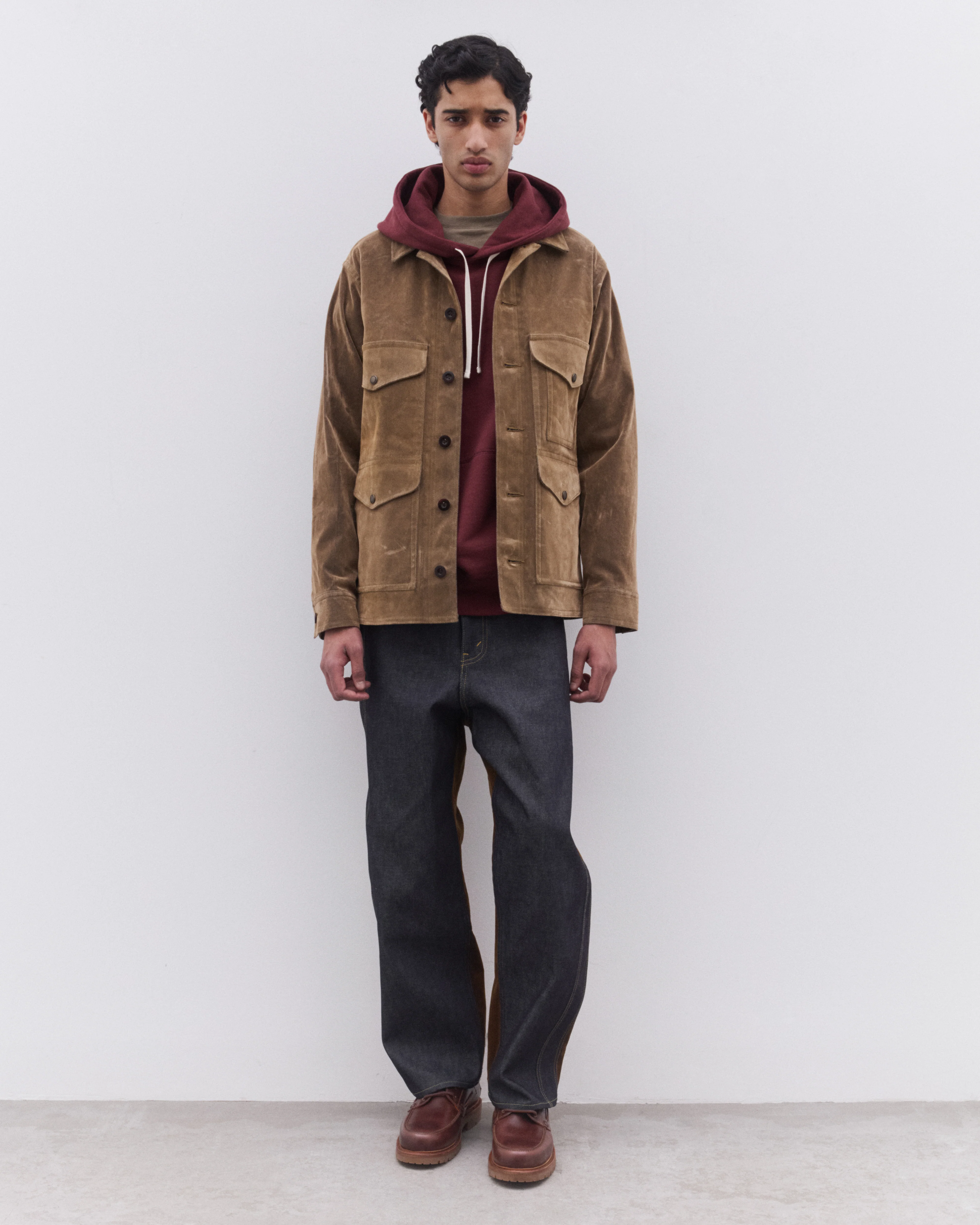 Junya Watanabe Man - Men’s Filson Hooded Sweatshirt - (Burgundy) - Image 6