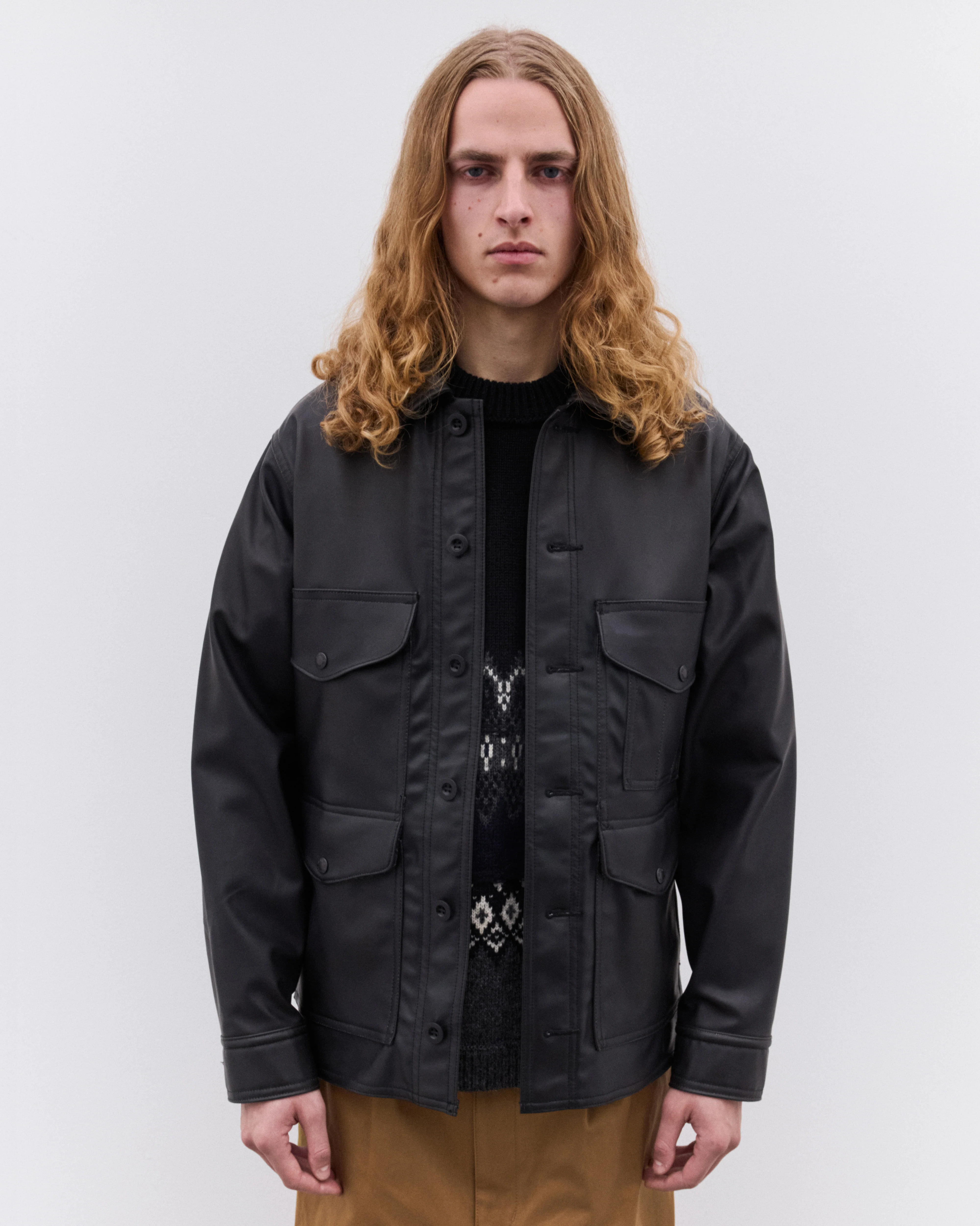 Junya Watanabe Man - Men’s Filson Faux Leather Panelled Jacket - (Black) - Image 2