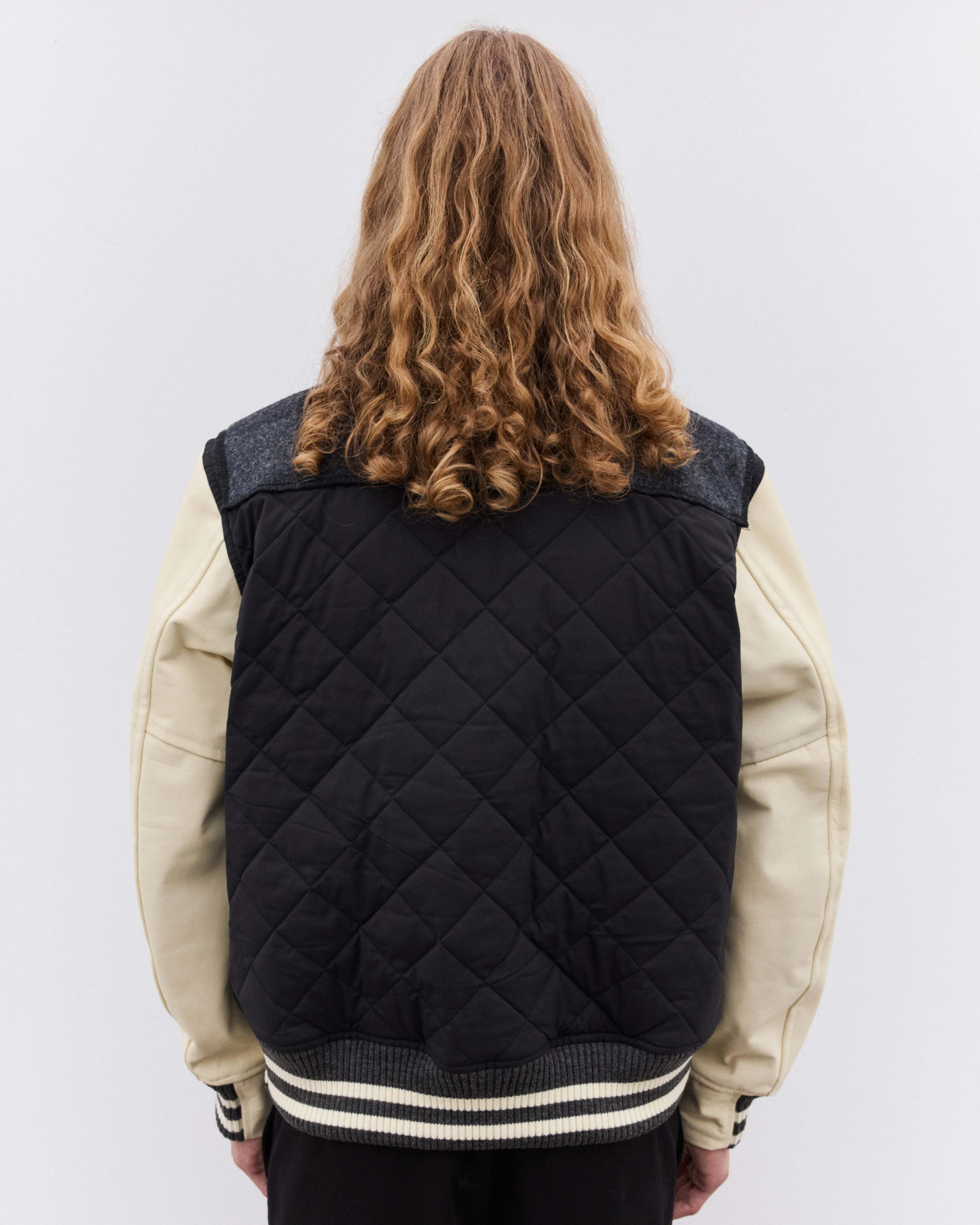 Junya Watanabe Man - Men’s Filson Varsity Jacket - (Black/Grey/Beige) - Image 4
