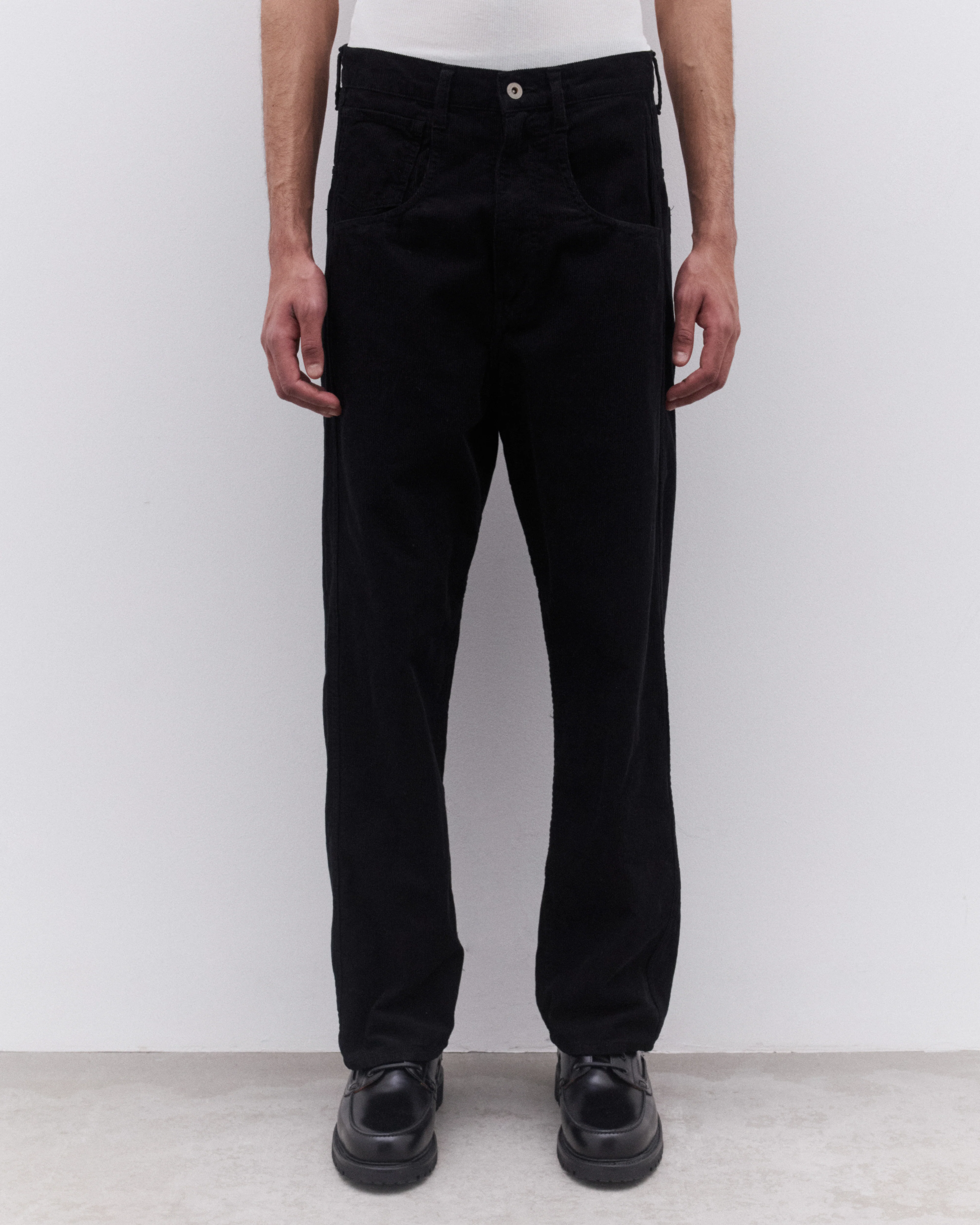Junya Watanabe Man - Men’s Needle Cord Tapered Trousers - (Black) - Image 3