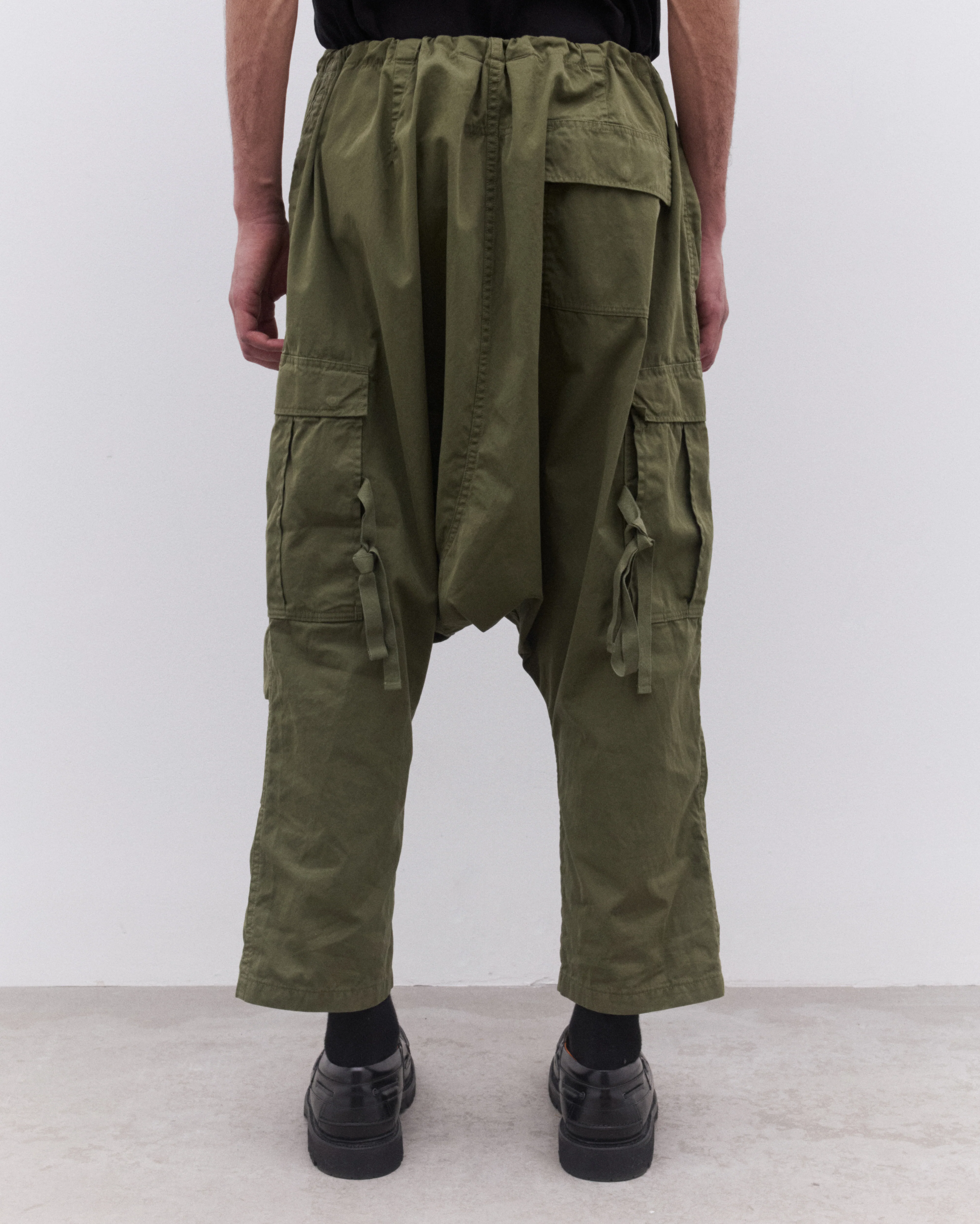 Junya Watanabe Man - Men’s eYe Drop Crotch Cropped Trousers - (Khaki) - Image 5