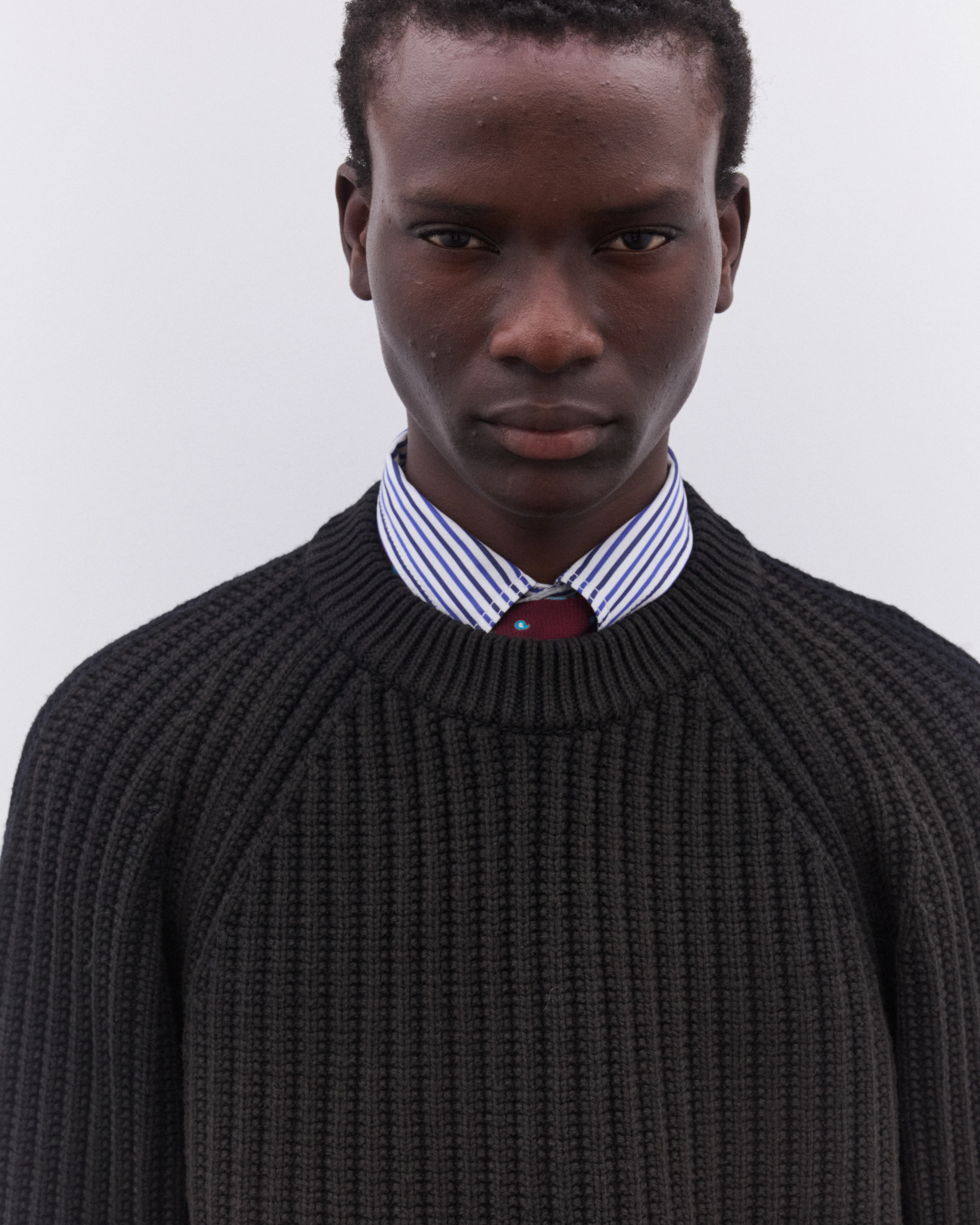 Junya Watanabe Man - Men’s Heavy Rib Knit Sweater - (Black) - Image 5