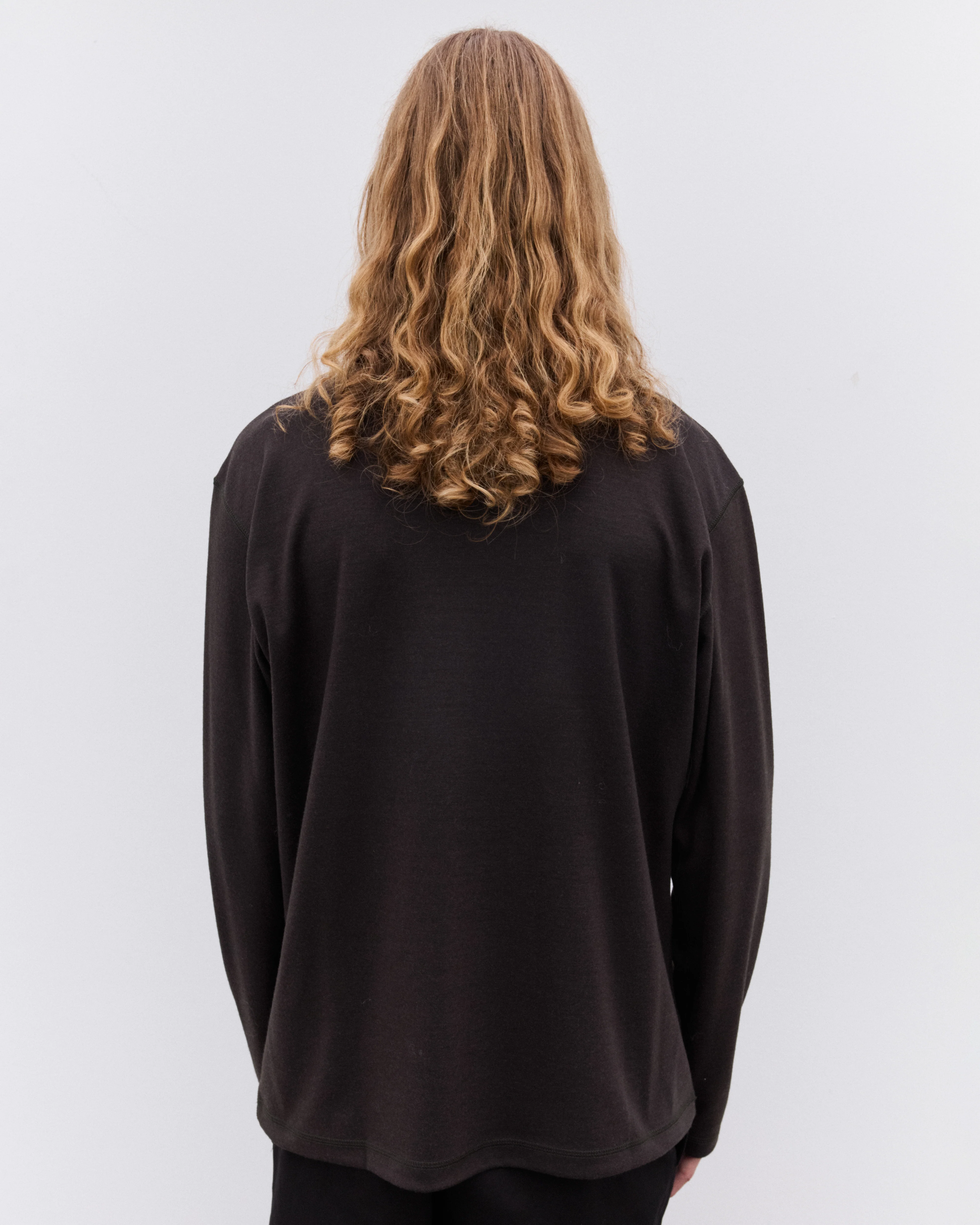 Junya Watanabe Man - Men’s Wool Long Sleeve T-Shirt - (Brown) - Image 4