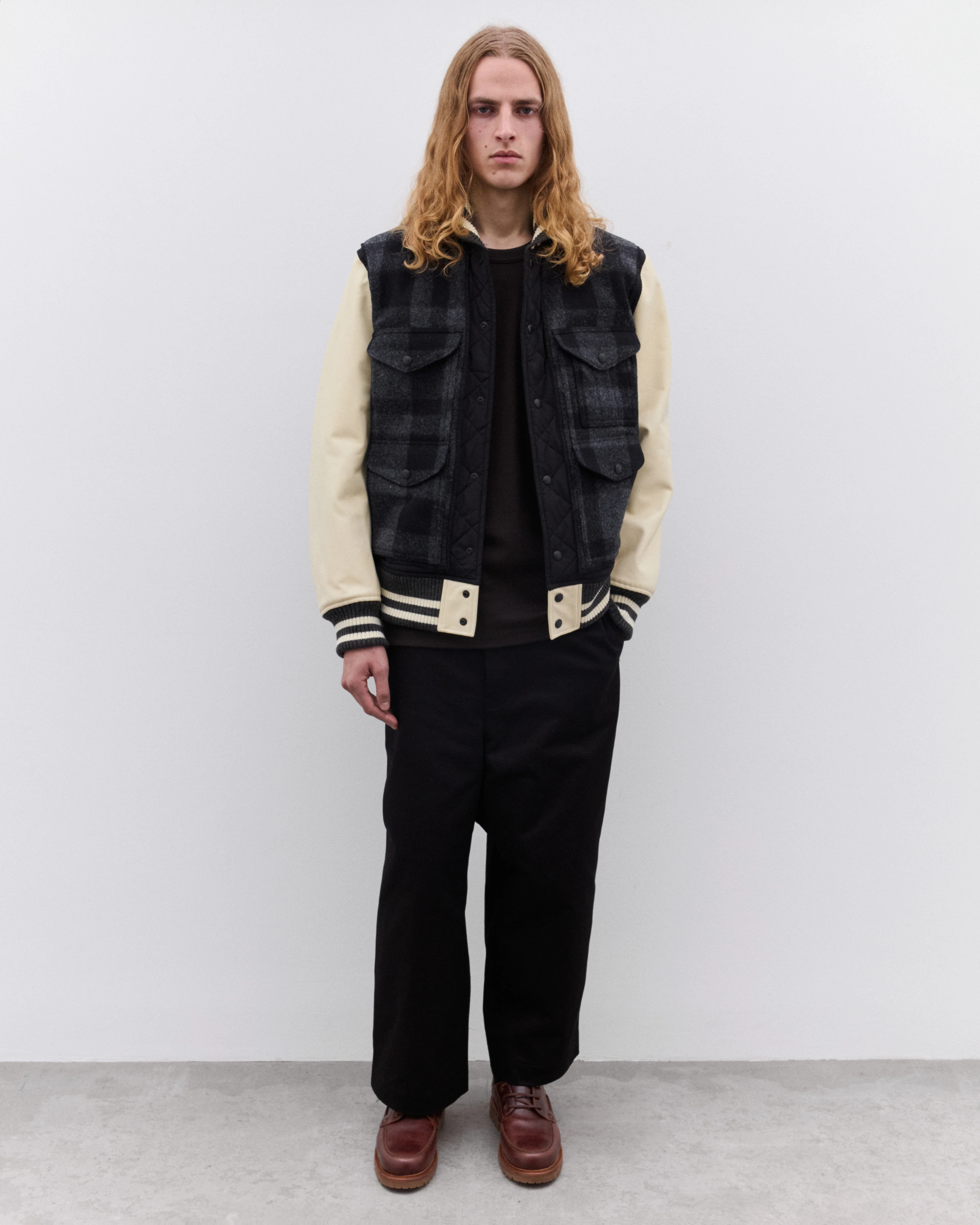 Junya Watanabe Man - Men’s Wool Long Sleeve T-Shirt - (Brown) - Image 5