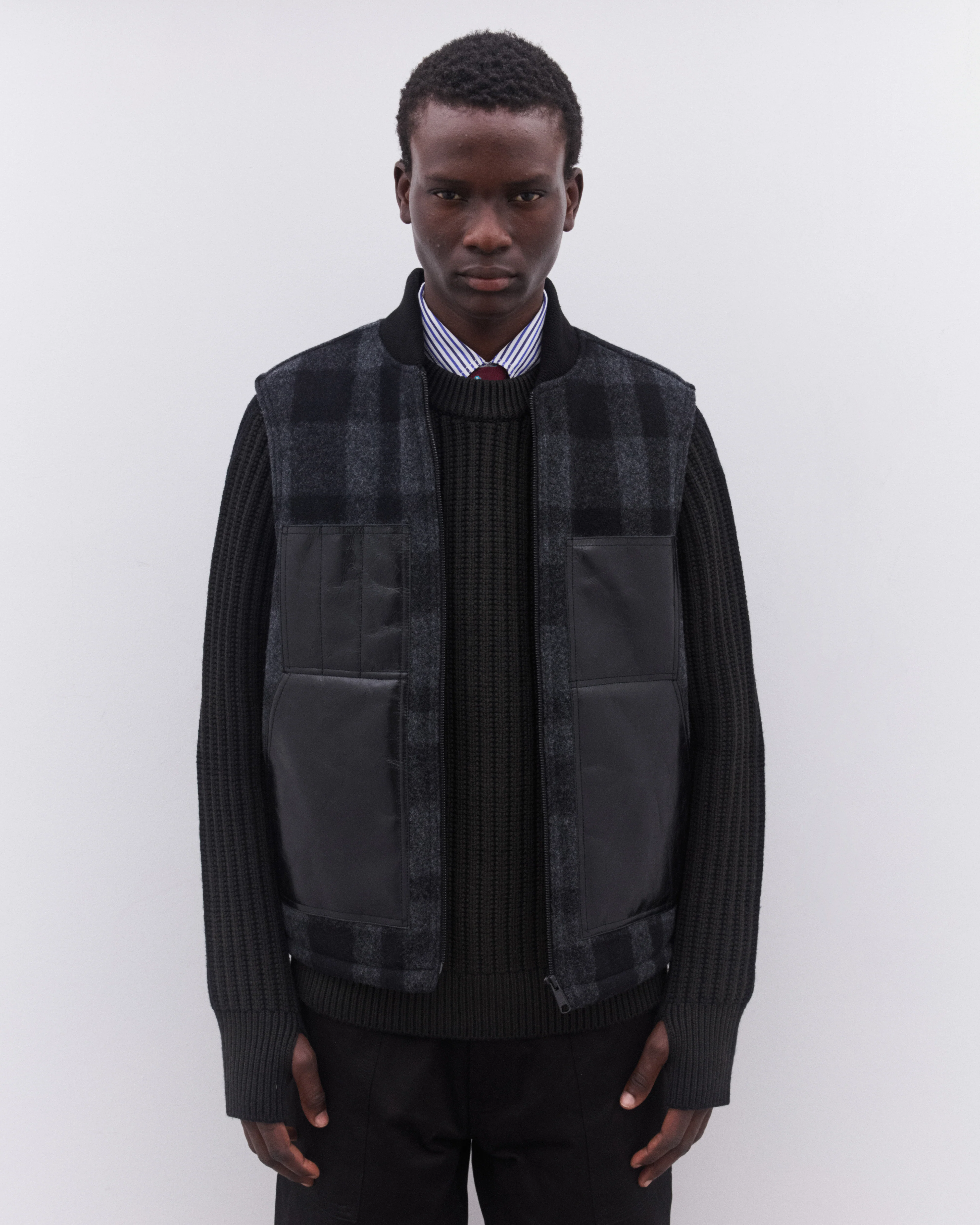 Junya Watanabe Man - Men’s Filson Vest - (Grey/Black) - Image 2