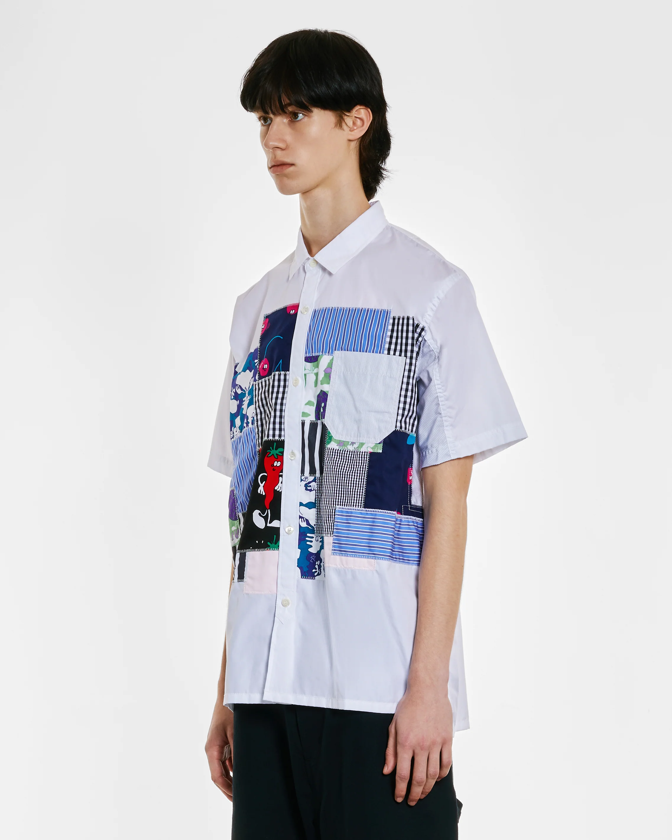 Junya Watanabe MAN - Lousy Livin Men's Patchwork Shirt - (White) - Image 3