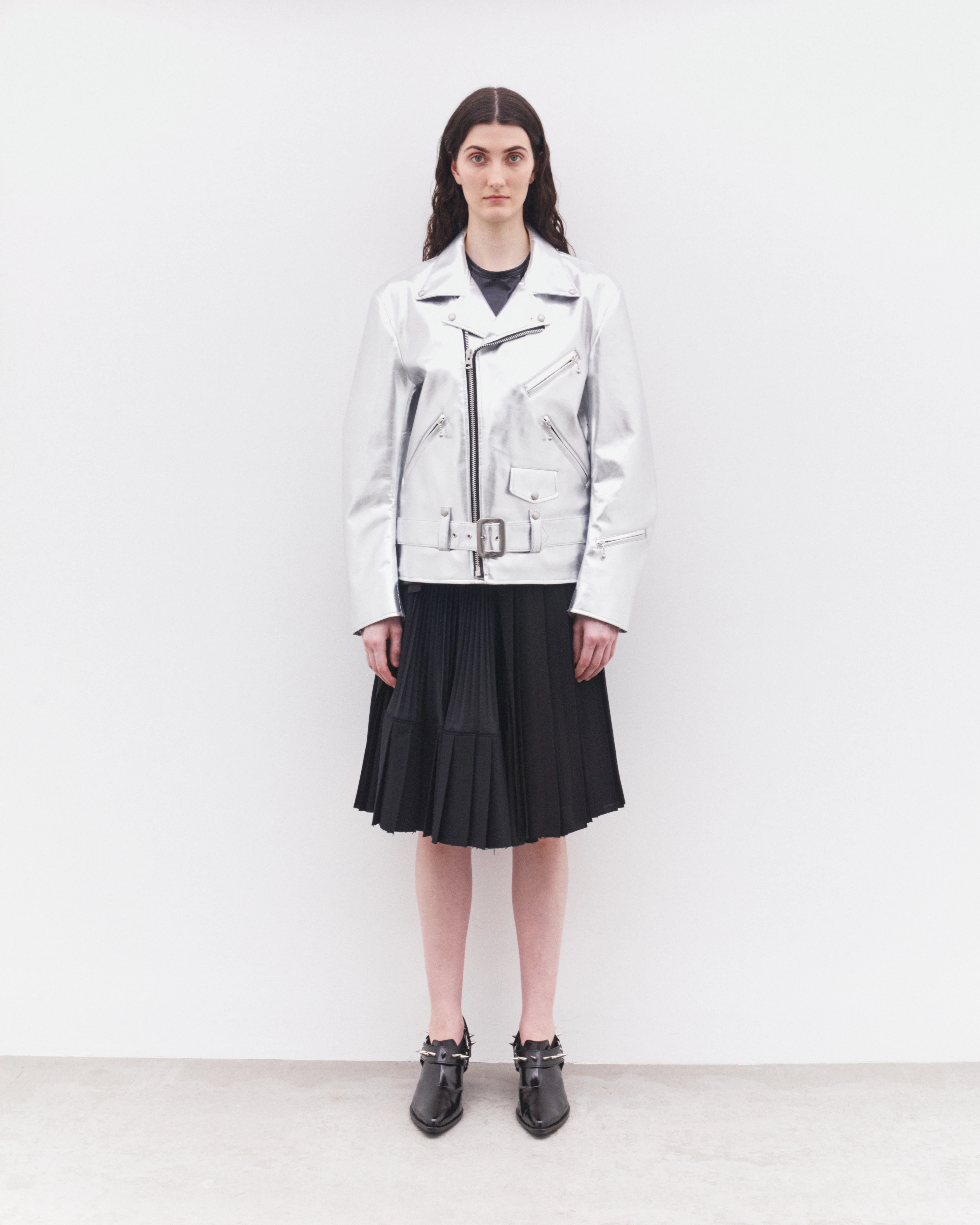Junya Watanabe - Women's Aluminium Foiled Biker Jacket - (Silver) - Image 6