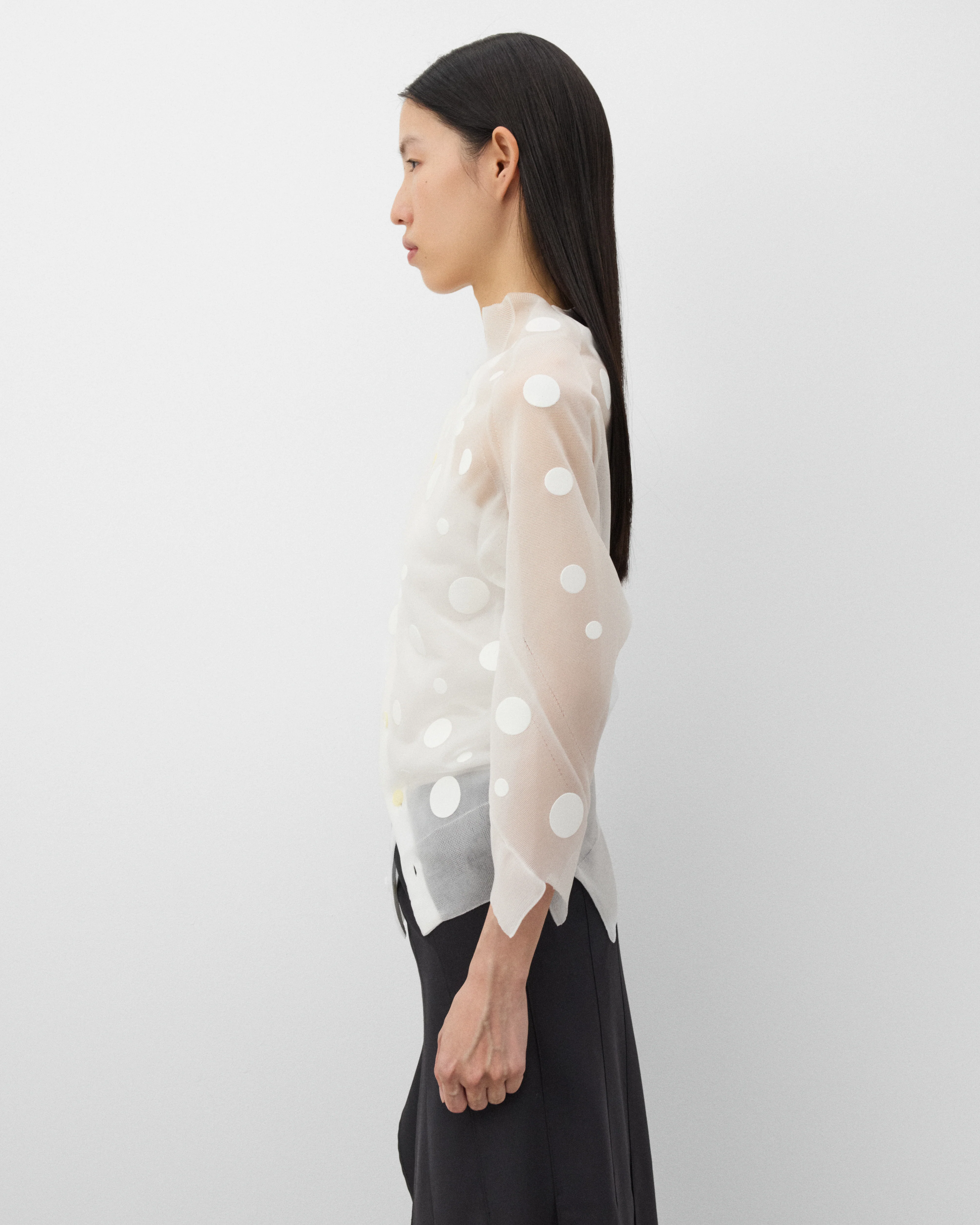 Junya Watanabe - Women's Jacquard Dot Cardigan - (White) - Image 4