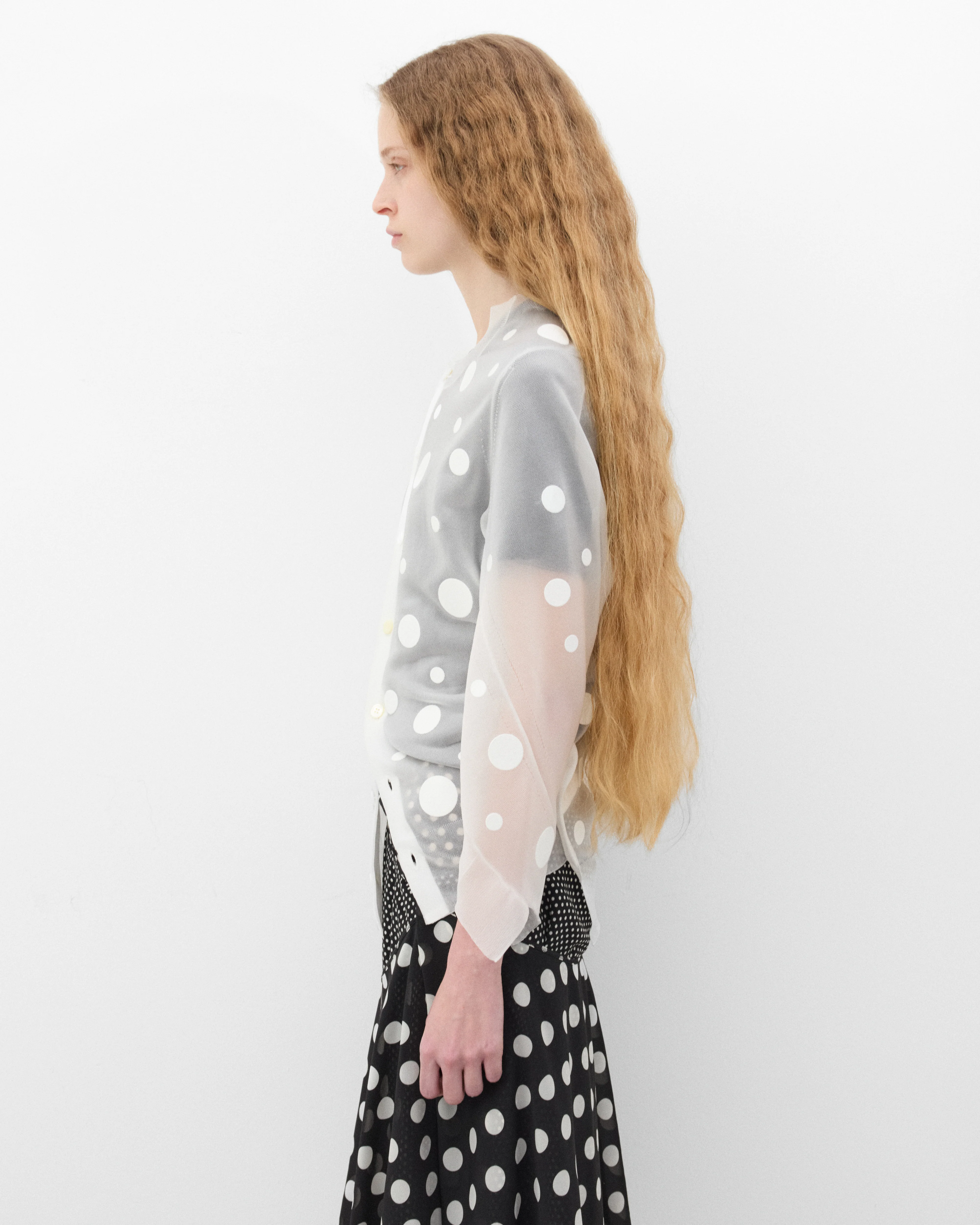 Junya Watanabe - Women's Jacquard Dot Cardigan - (White) - Image 9