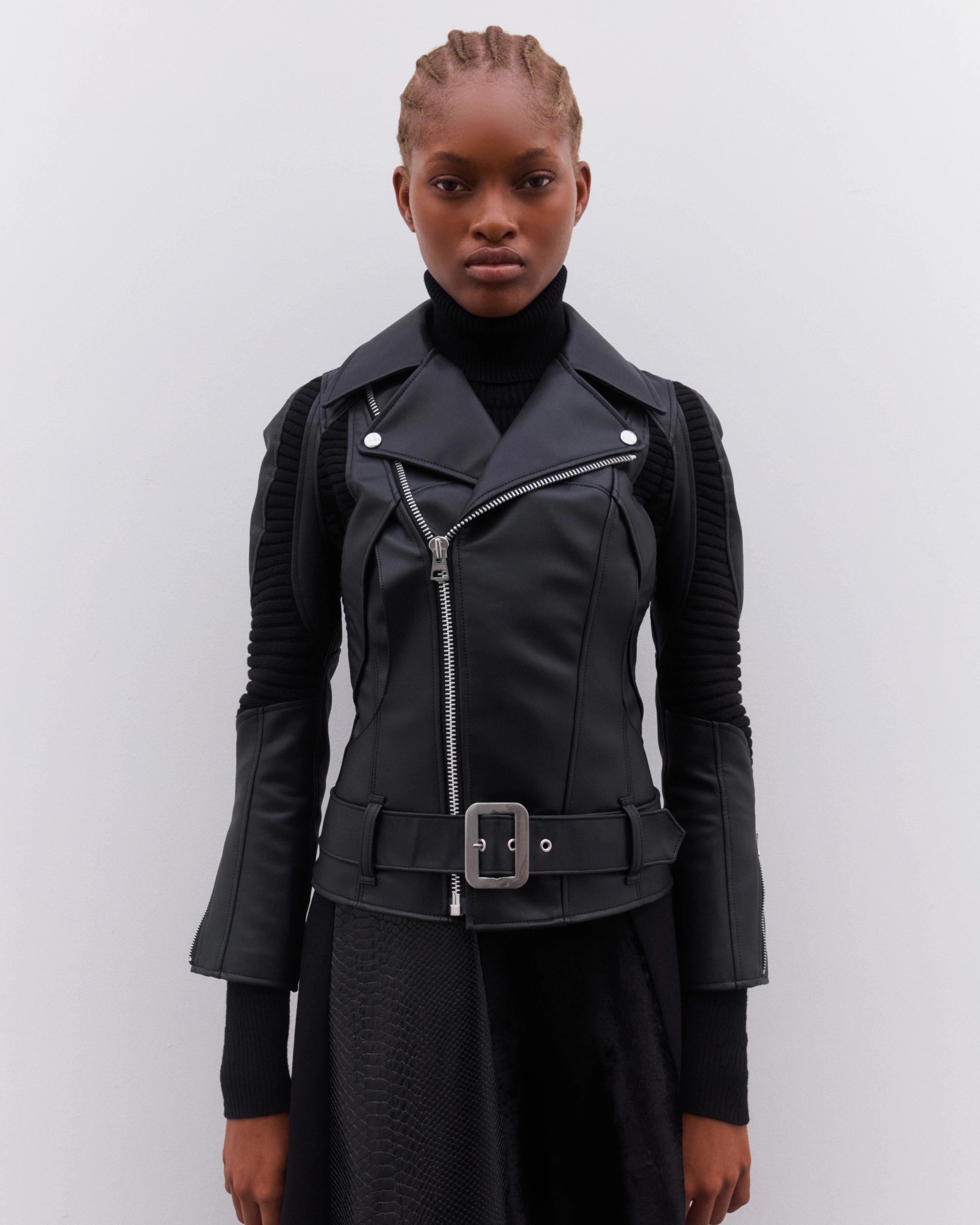 Junya Watanabe - Women’s Panelled Biker Jacket - (Black) - Image 3