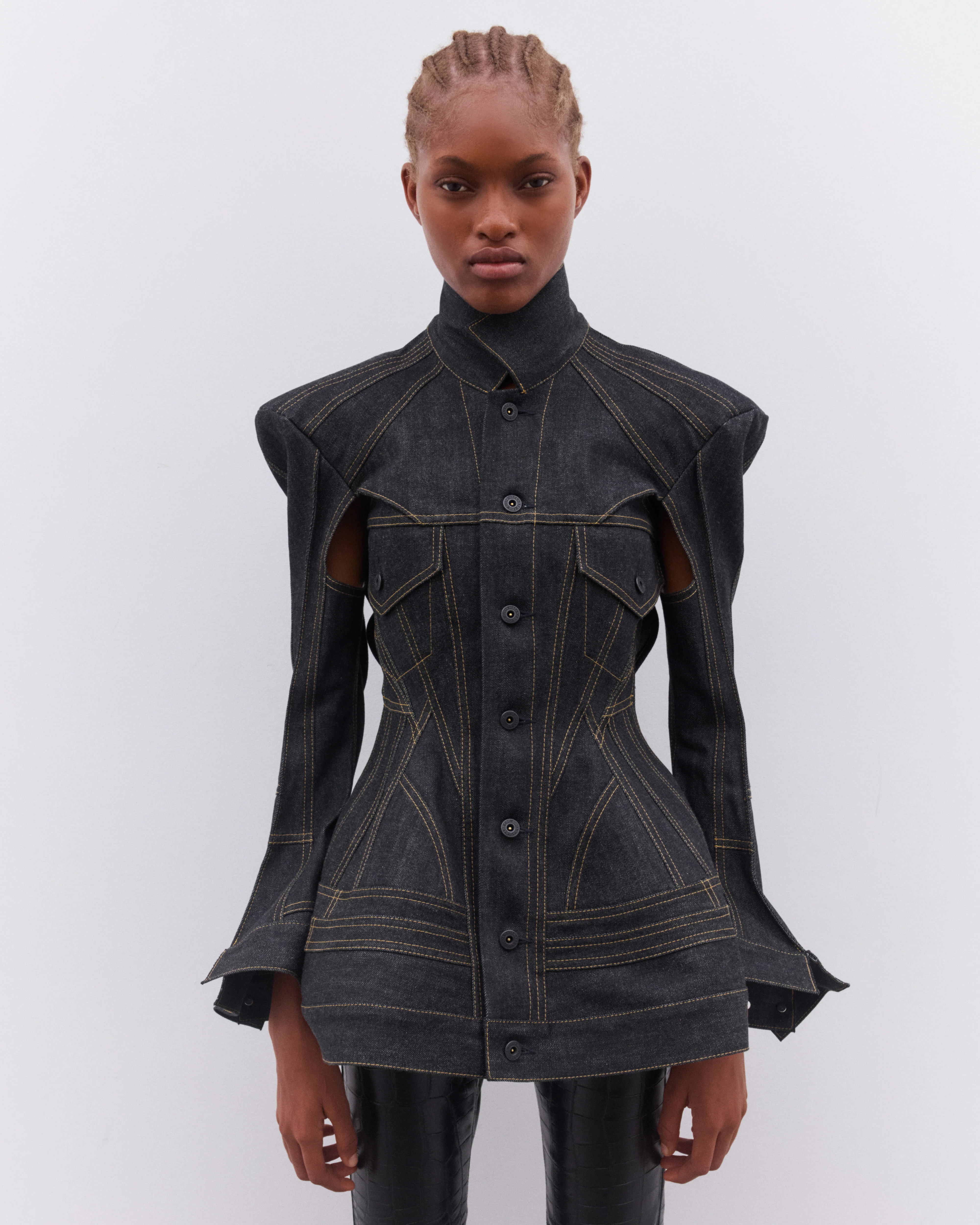 Junya Watanabe - Women’s Structured Denim Jacket - (Indigo) - Image 3