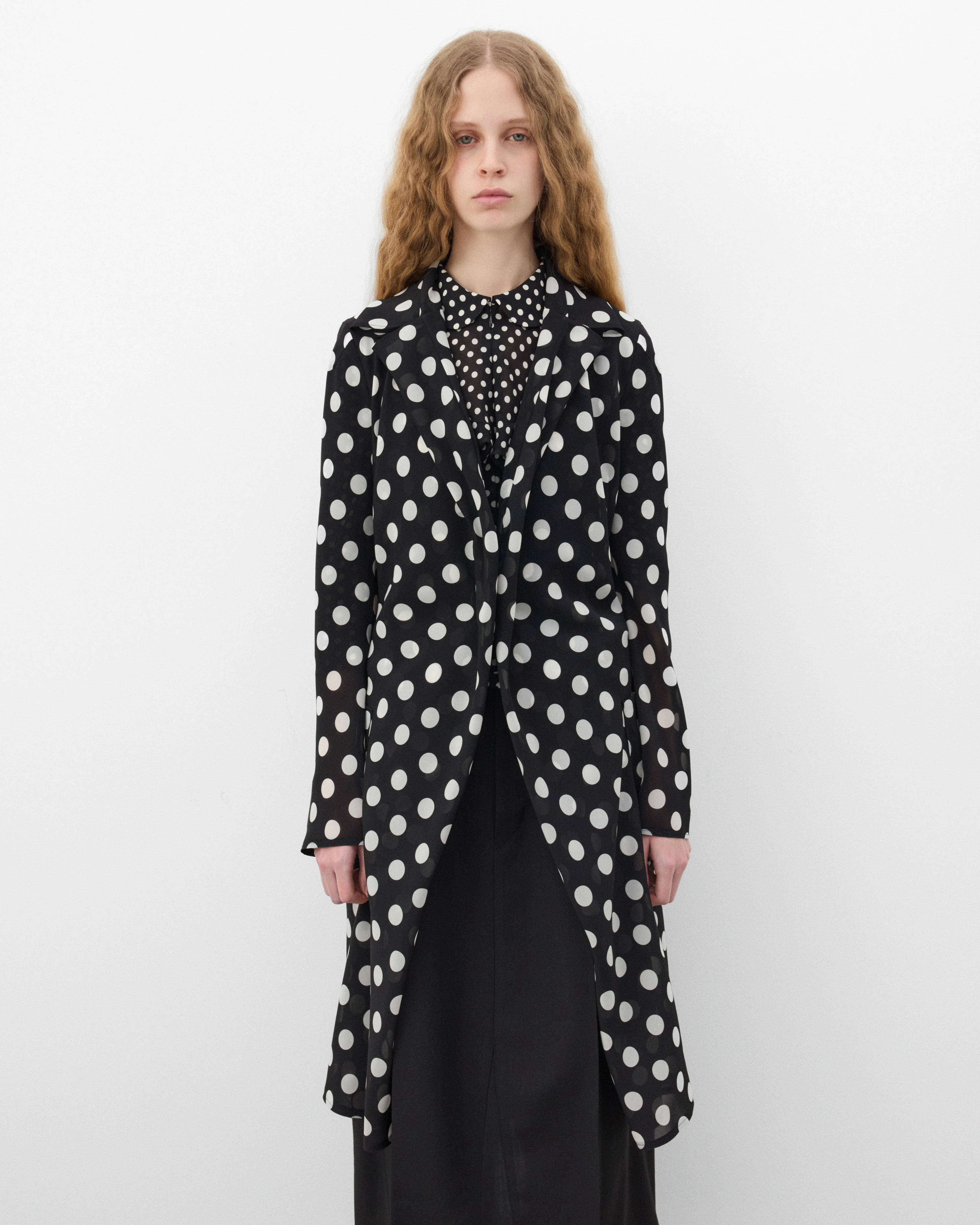 Junya Watanabe - Women's Georgette Polka Dot Jacket - (Black/White) - Image 4