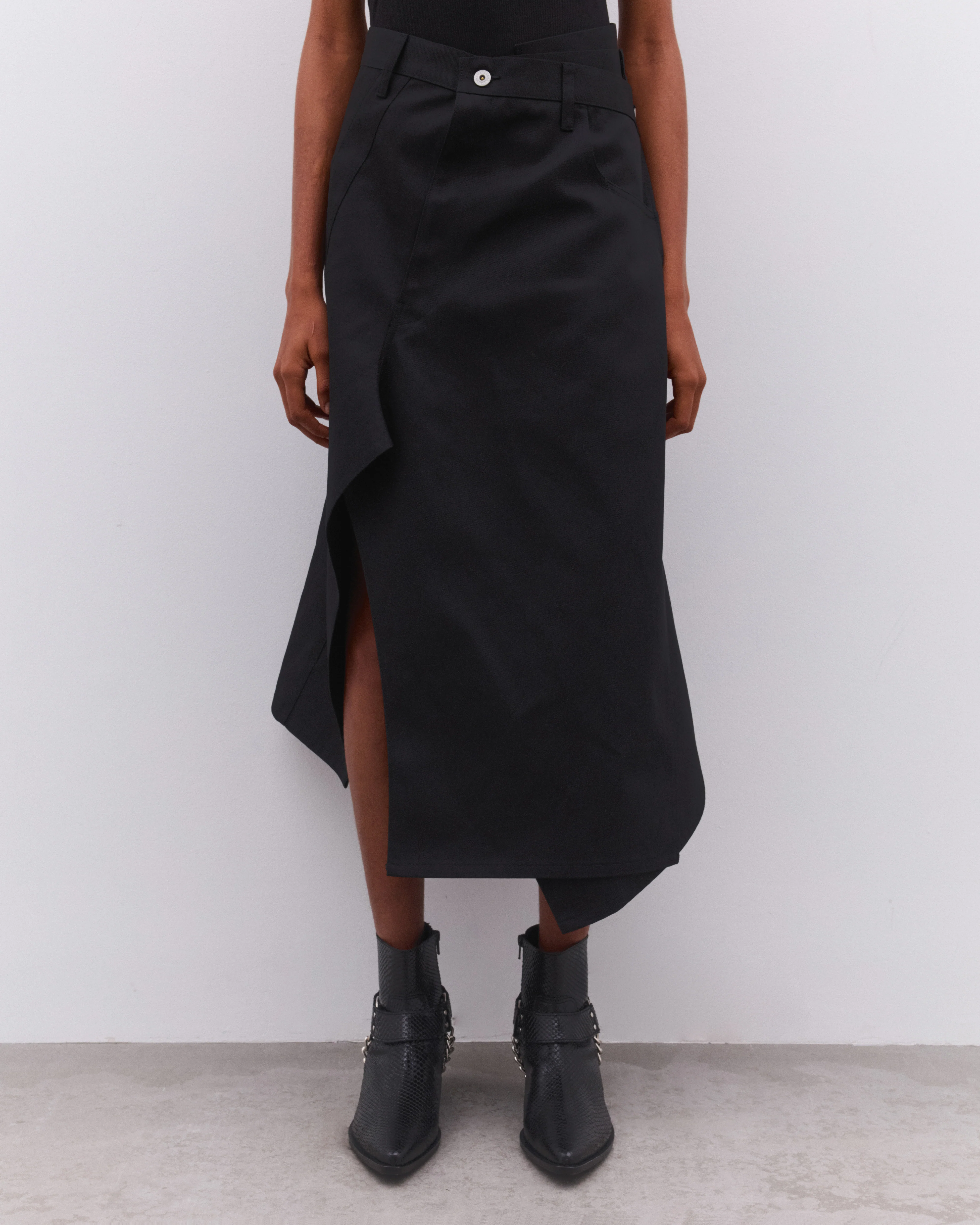 Junya Watanabe - Women’s Asymmetric Wrap Skirt - (Black) - Image 4