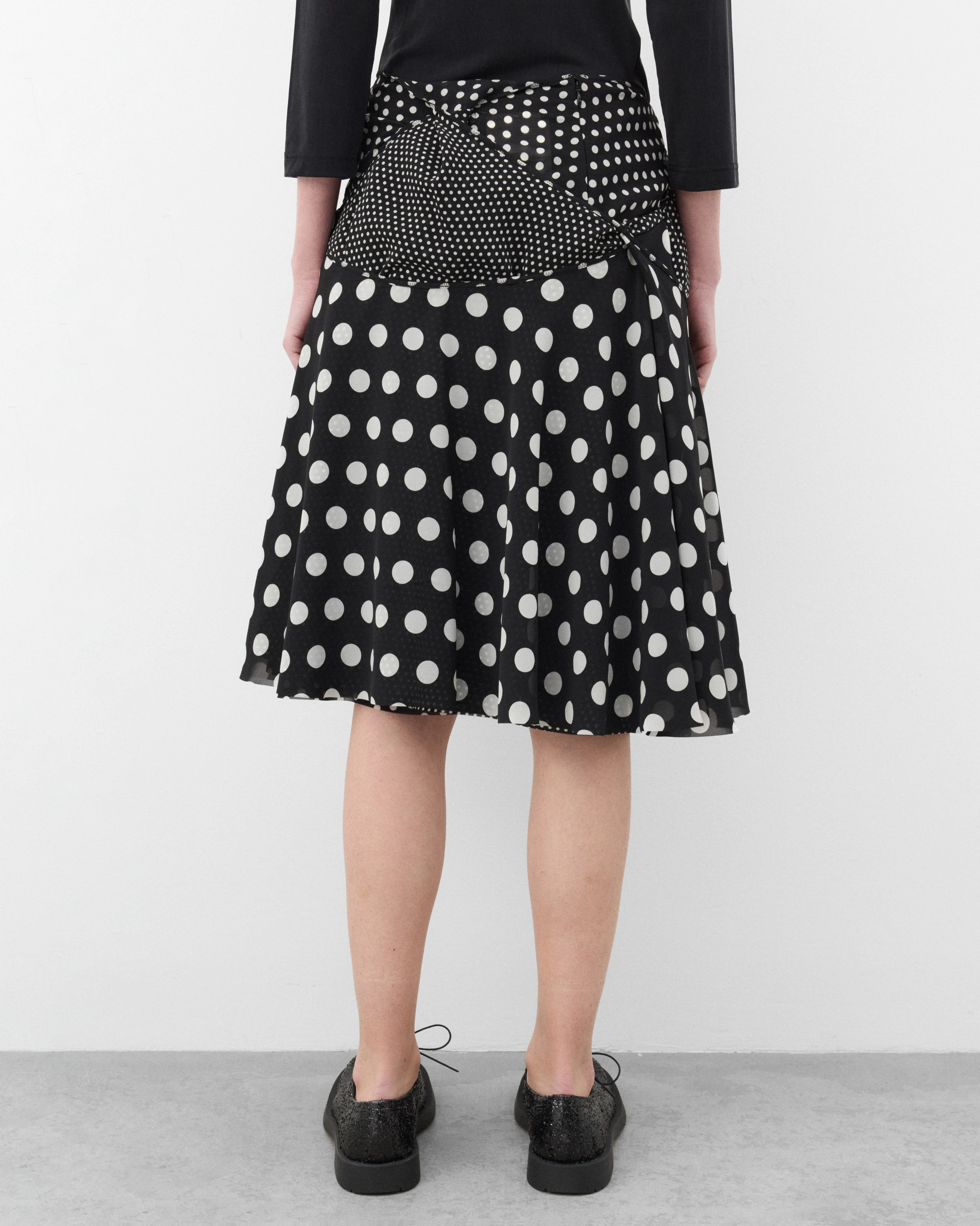 Junya Watanabe - Women's Polka Dot Georgette Skirt - (Black/White) - Image 5