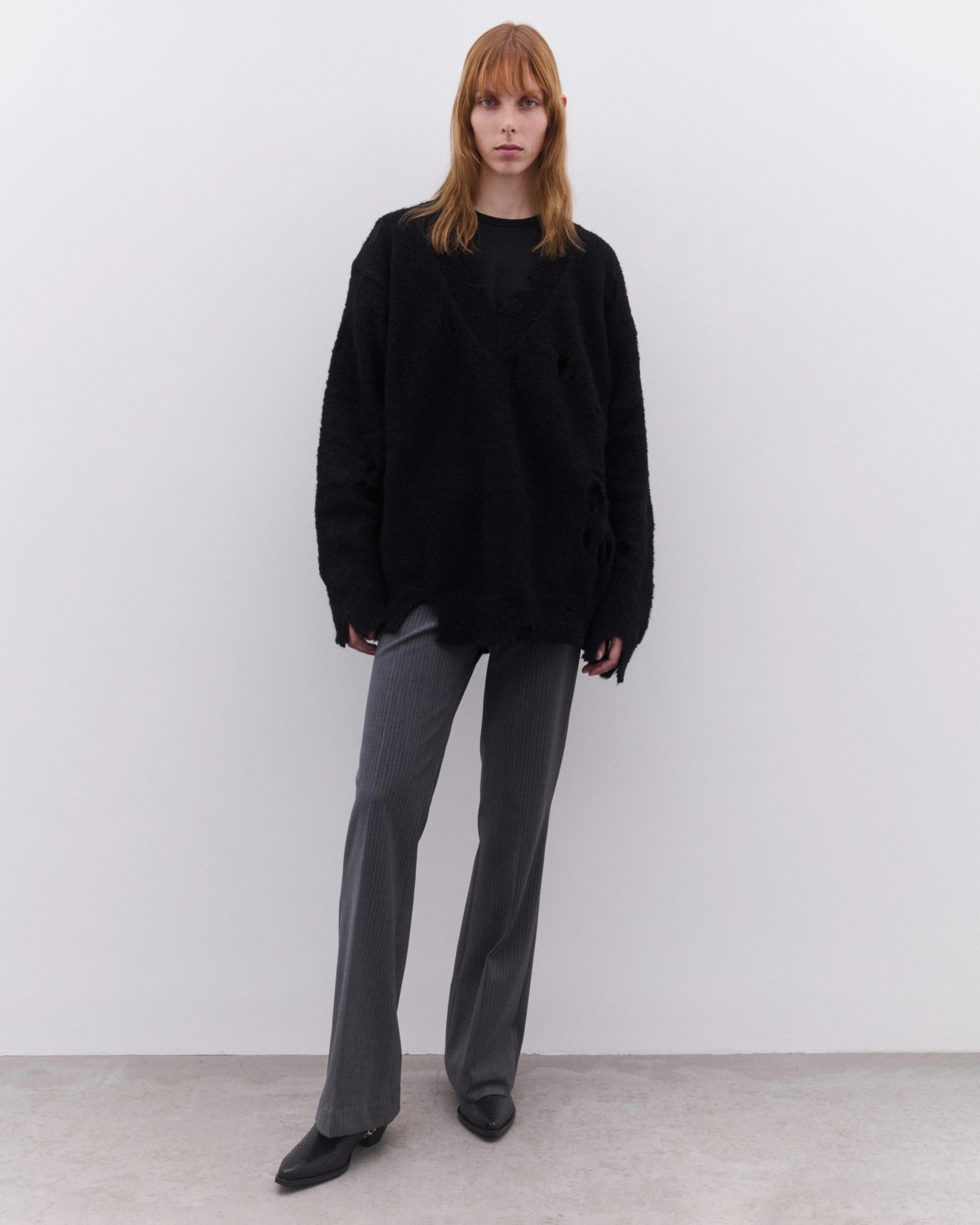 Junya Watanabe - Women’s Distressed Sweater - (Black) - Image 6