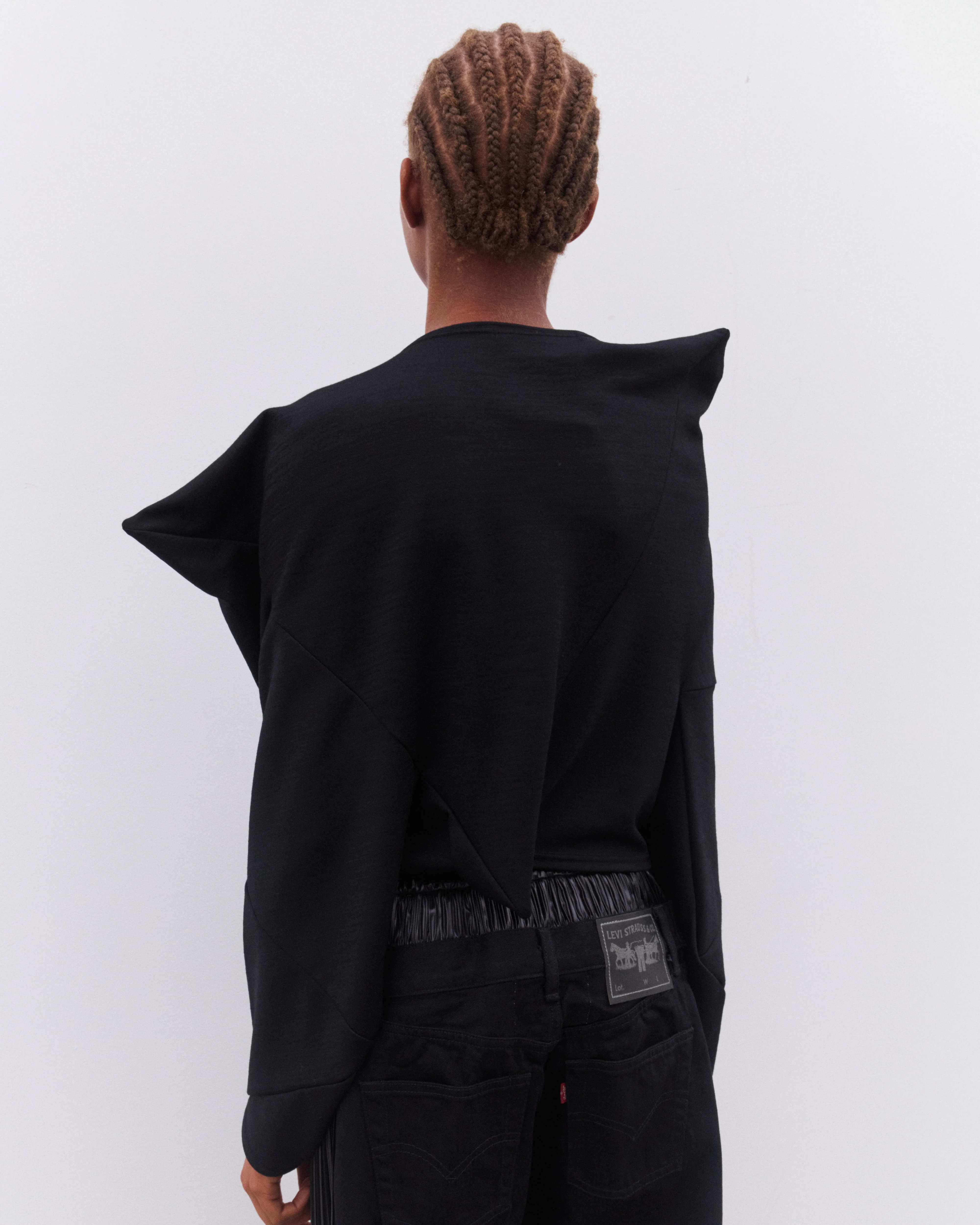 Junya Watanabe - Women’s Asymmetric Cropped T-Shirt - (Black) - Image 5