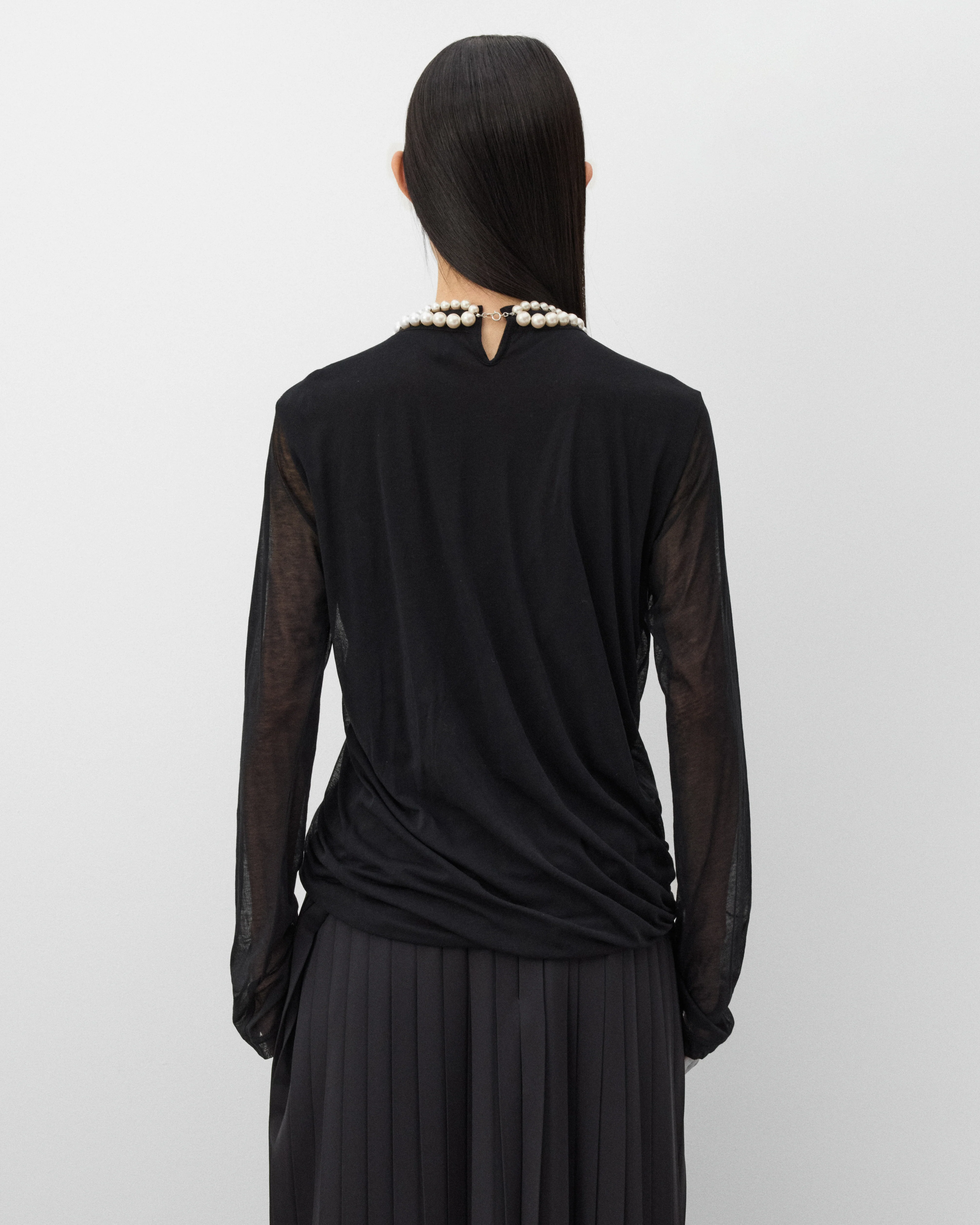 Junya Watanabe - Women's Pearl Neck Top - (Black) - Image 5