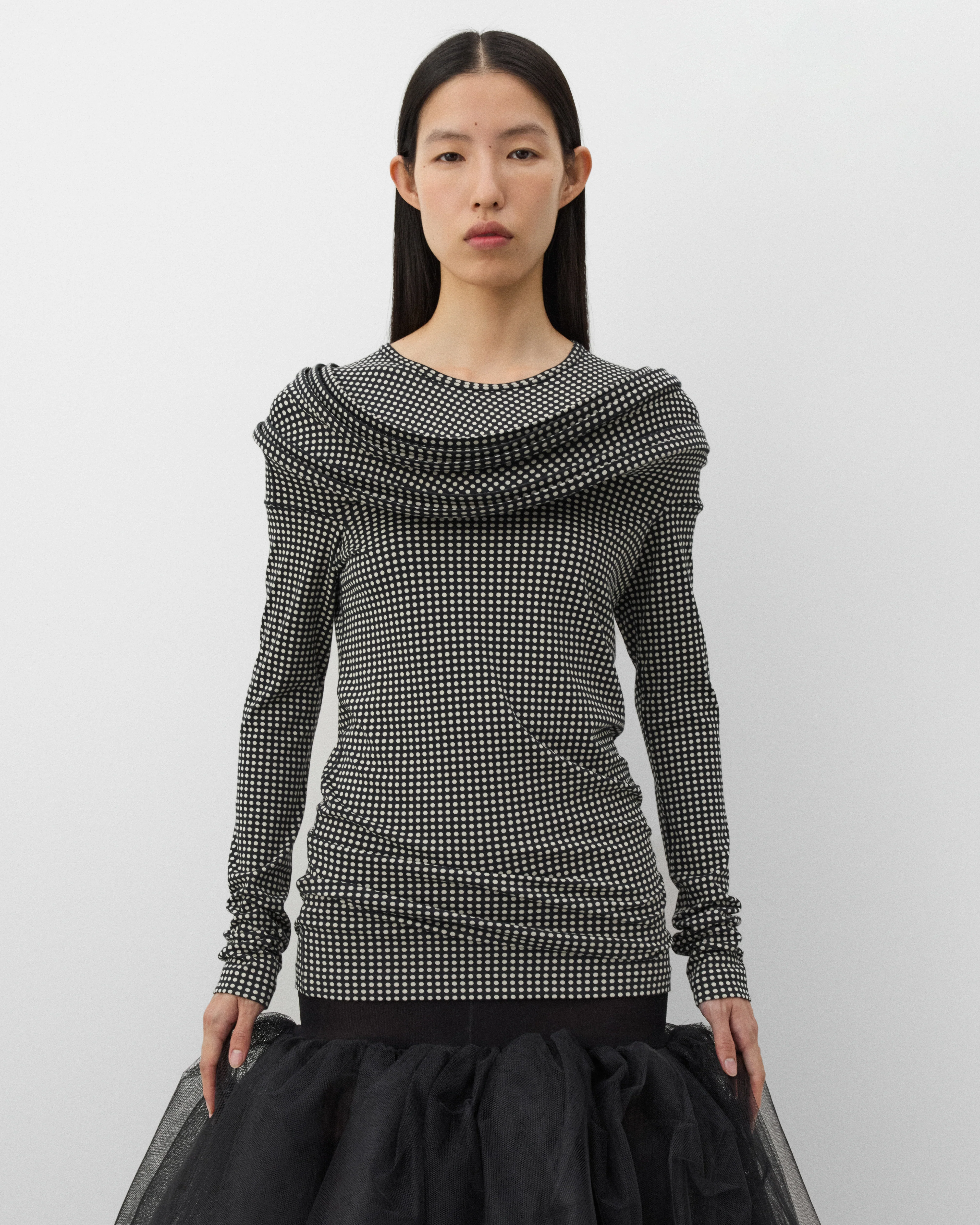Junya Watanabe - Women's Disc Long Sleeve Top - (Black/White) - Image 3