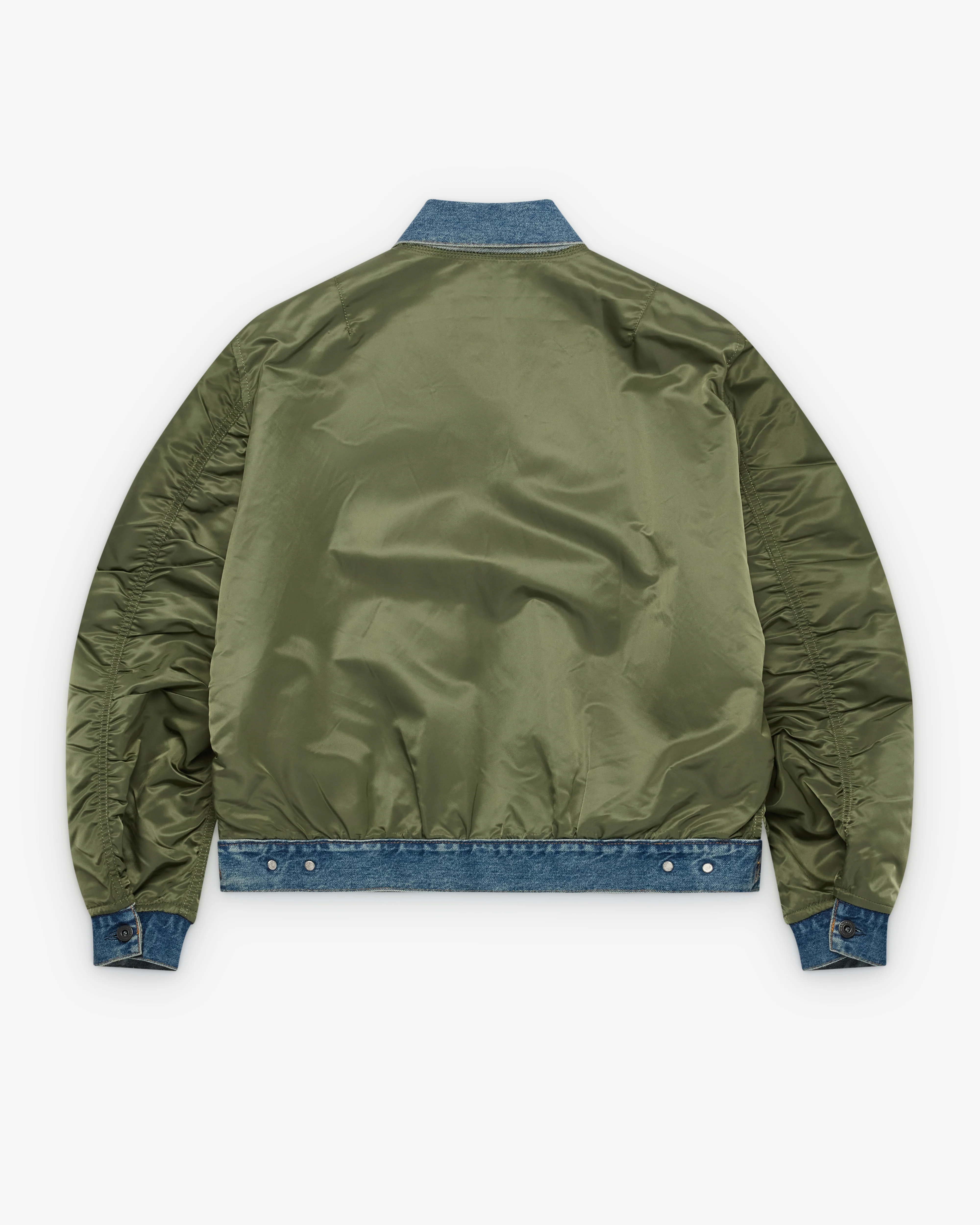 EYE Junya Watanabe Man - Men's Reversible Alpha Industries MA-1 Jacket - (Green/Denim) - Image 2