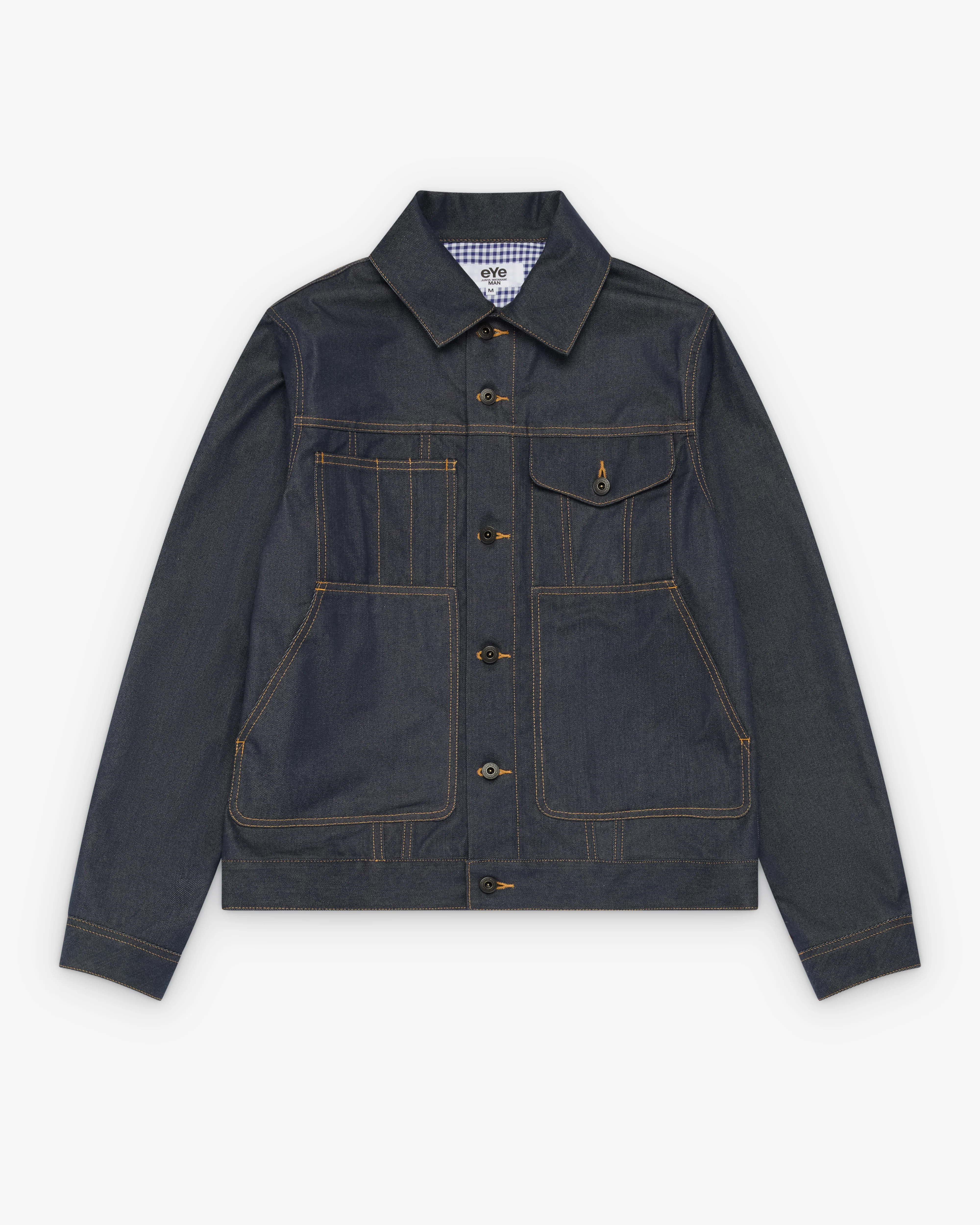 EYE Junya Watanabe Man - Men's Check Panel Denim Jacket - (Indigo)